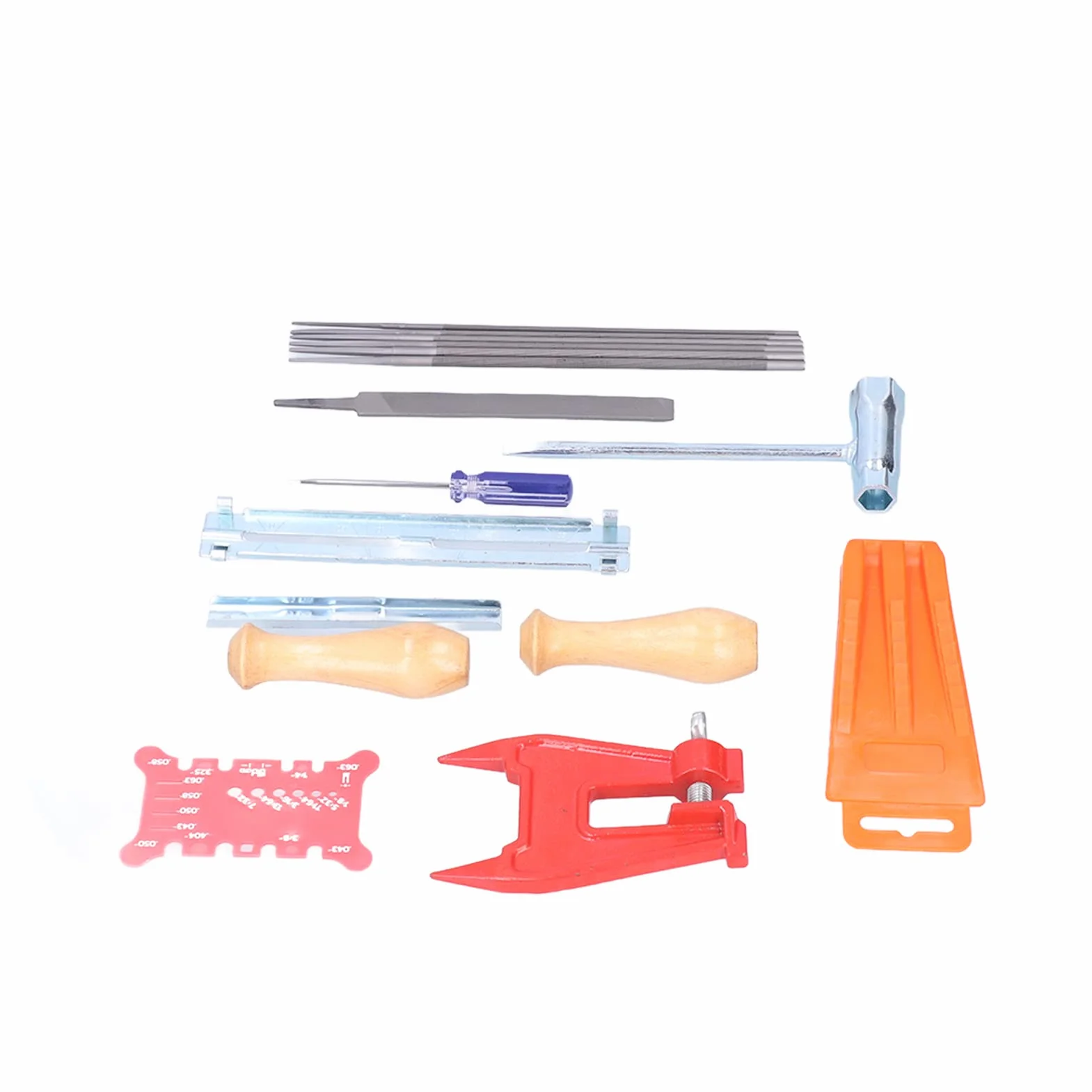 Pssopp Kit de Afilado de Cadena de Motosierra de 16 Piezas, Herramientas de Hierro y Plástico de Calidad, Solución de Afilado Completa para un Rendimiento óptimo de Cadena y Varilla Guía