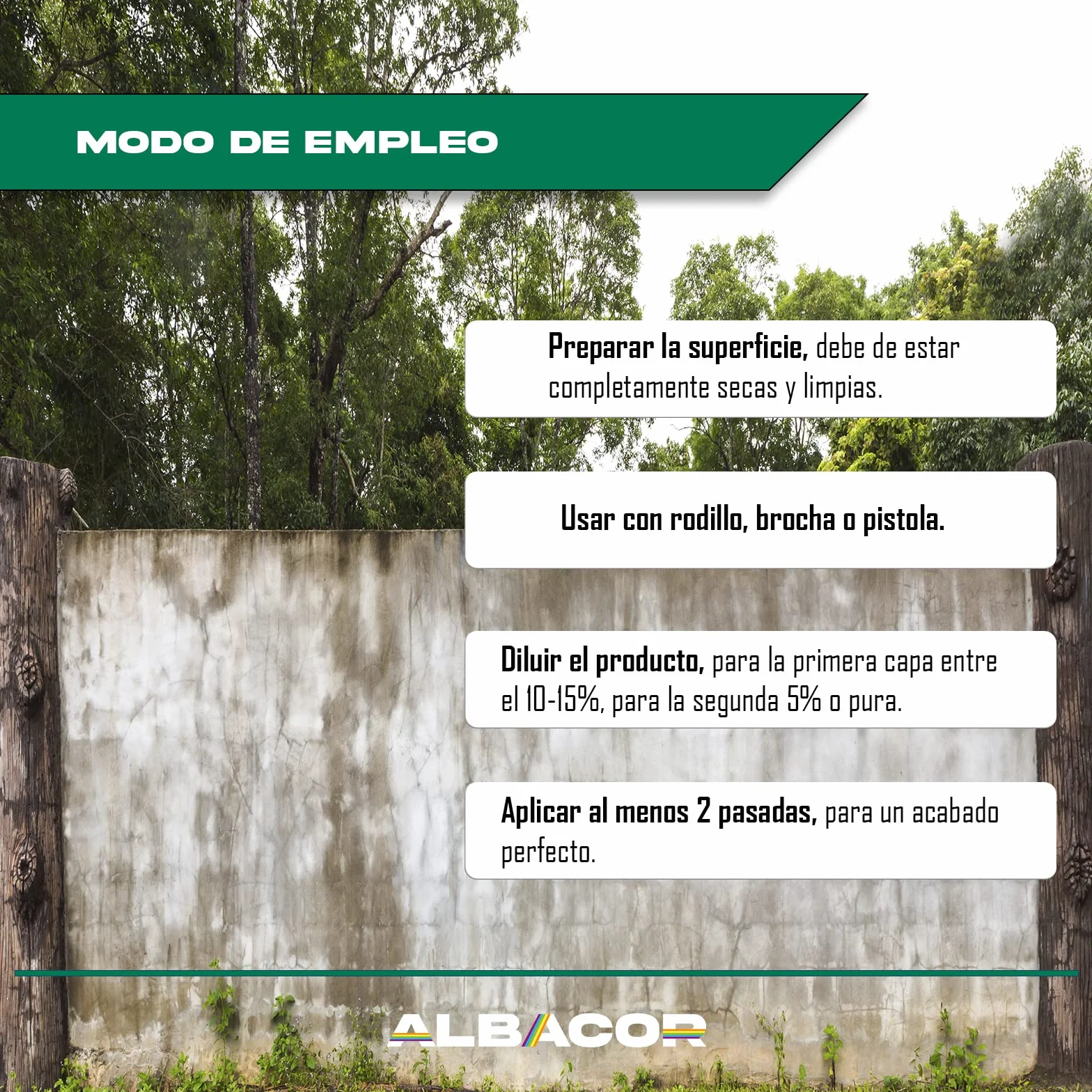 ALBACOR XTRA Pintura Antihumedad Interior - Exterior -5KG-, (Blanco Mate), Pintura Antimoho Para Techos, Baños, Cocinas, Poco Salpicado, Evita la Aparición de Moho