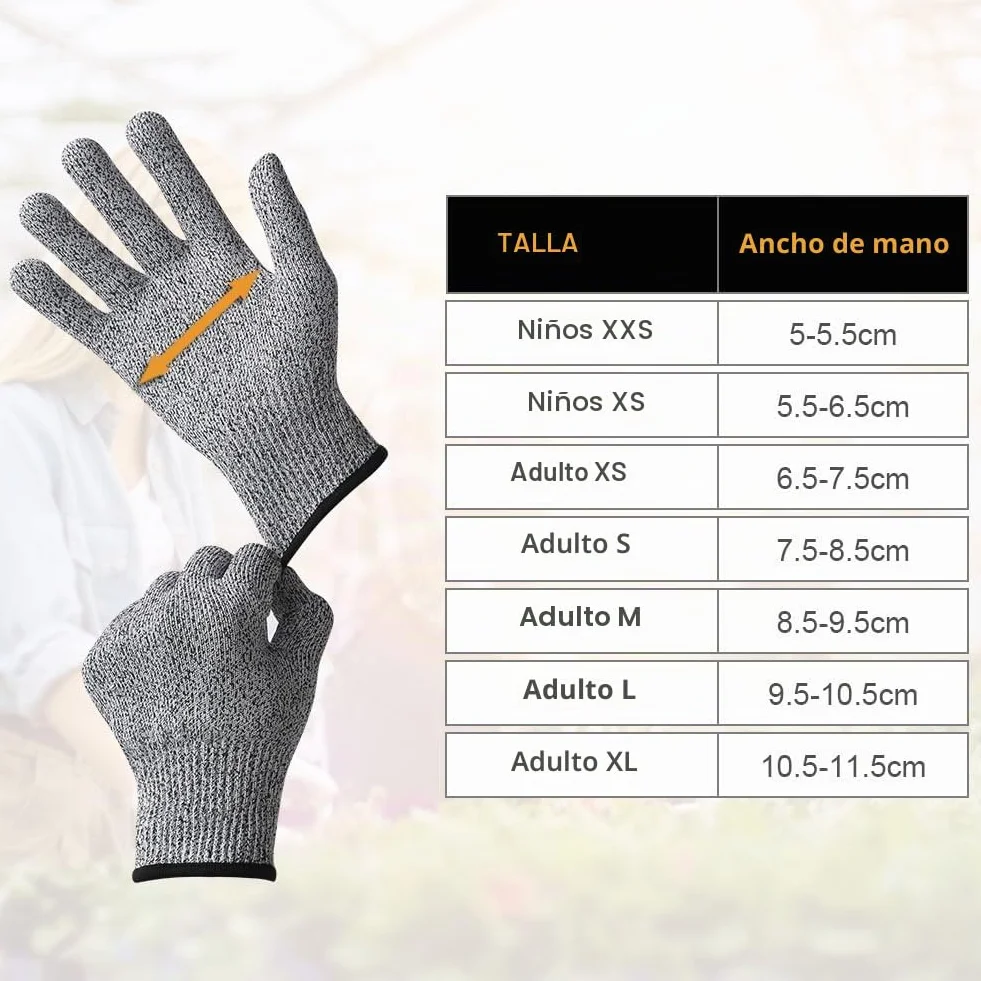 Flintronic Guantes Anticortes Nivel 5 (1 par), Resistentes al Corte, EN 388 Calidad Alimentaria, Protección para Cuchillos, Tallar Madera (M)