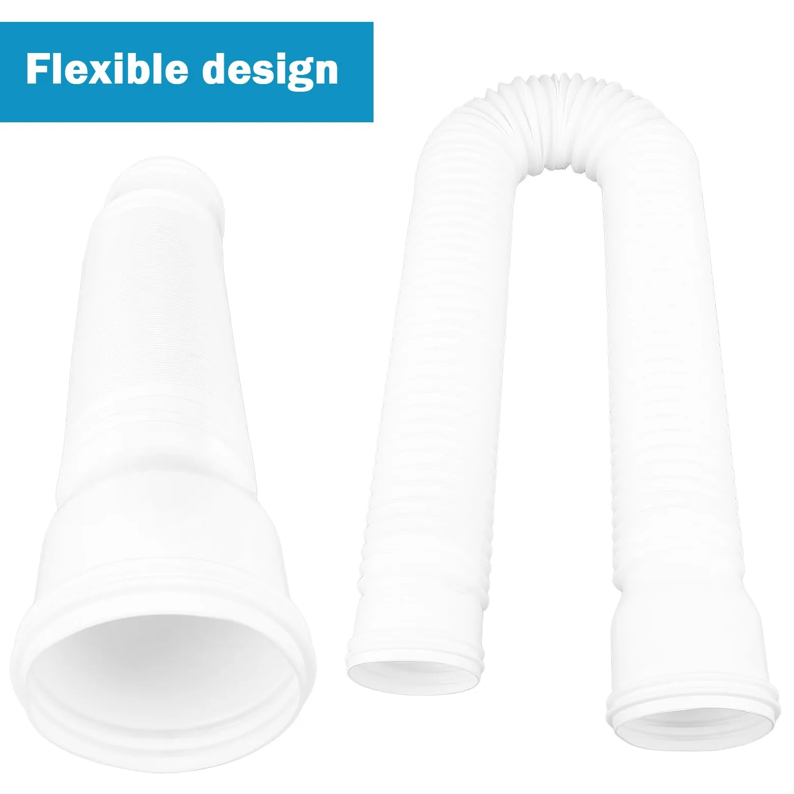 Canales del Techo, Pipa Descendente, Extensión de las Canaletas 150 cm Bajada de la Tubería de la Expansión de la lluvia Flexible, Extensión del Césped Downrop (Blanco 2)