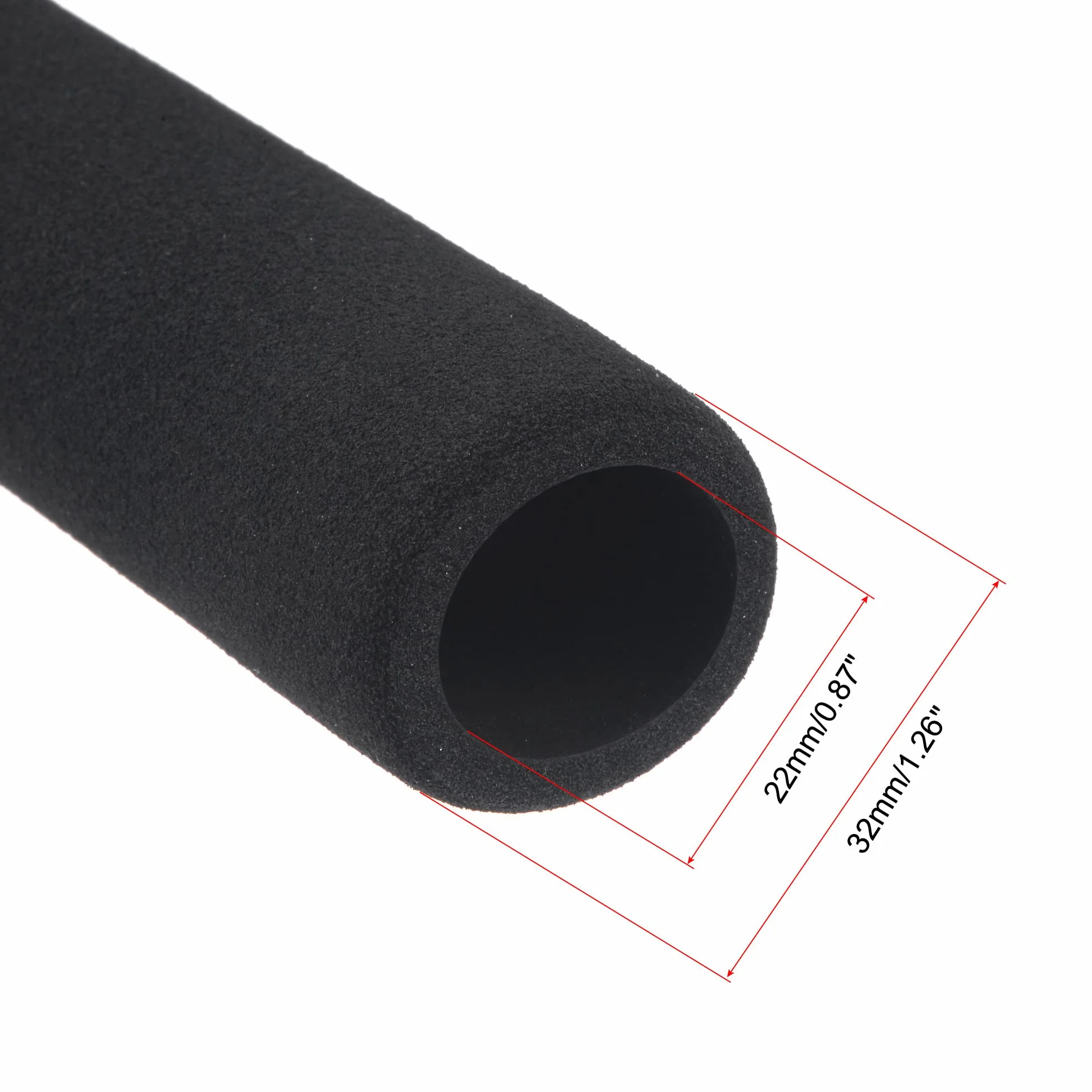 sourcing map Espuma Tubería Aislamiento 20mm ID 30mm OD 295mm Negro 2uds