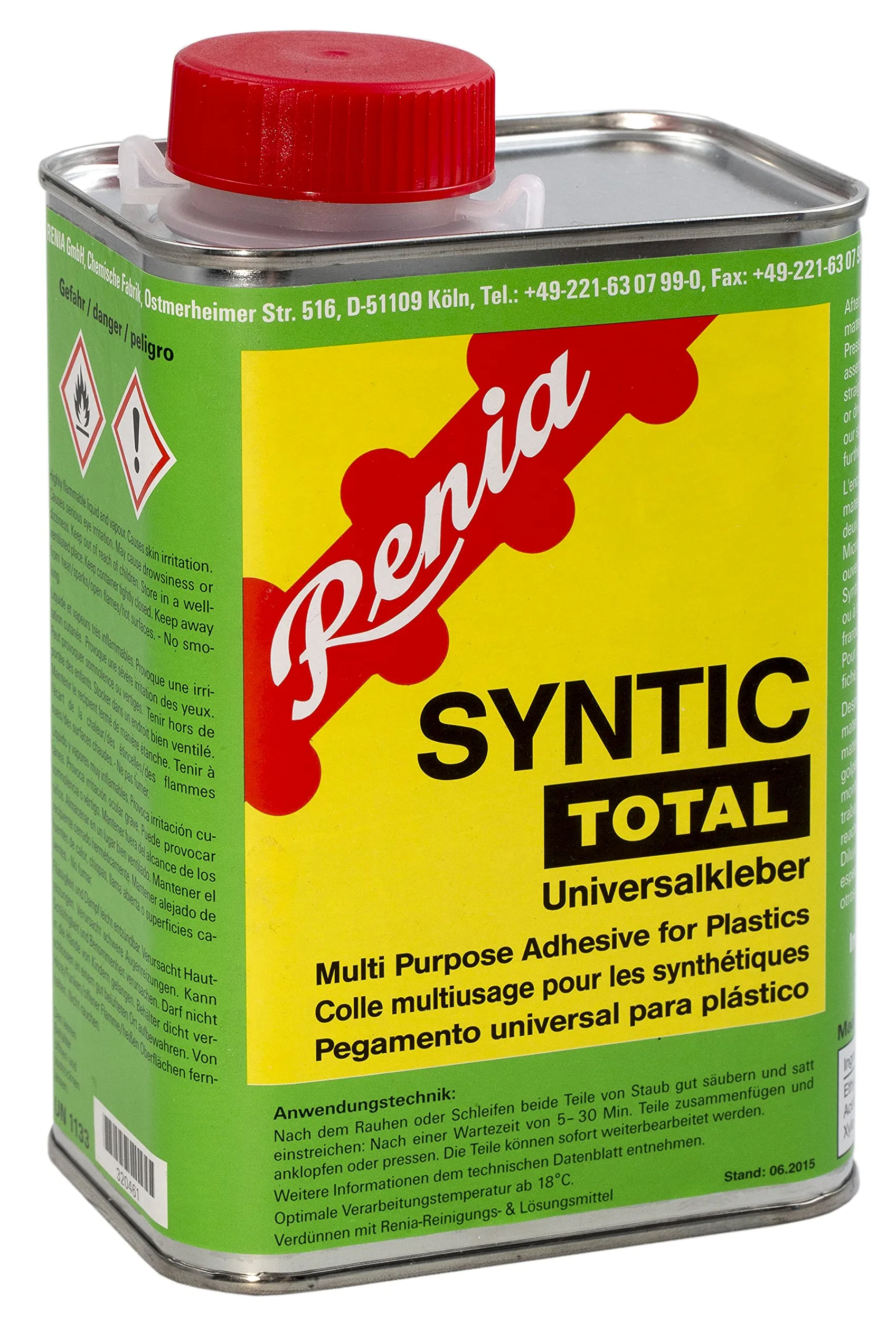 SYNTIC pegamento plástico Total - Caja de 850g con cepillo integrado (sólo para uso comercial)