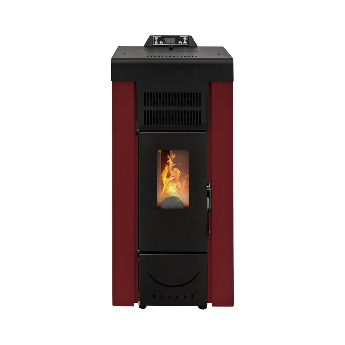 STUFE A PELLET ITALIA - Mod NIAGARA Canalizada de 14 kW - Eficiencia 89%, Calentador 130 m², Autonomía 15 H, 5 velocidades, 5 niveles de potencia, programable, garantía 24 meses (Rojo)
