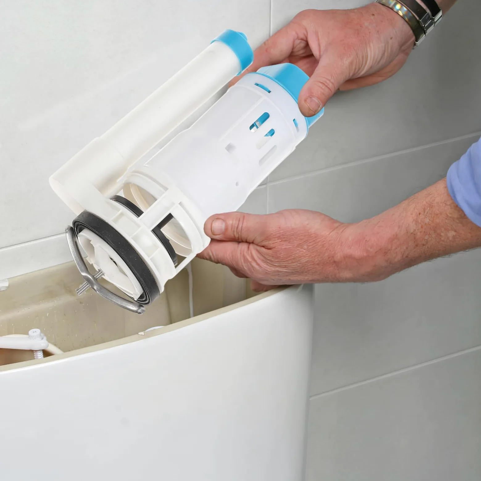 Válvula de Llenado para Cisterna Wc, Kit 1 Juego Botón Abs | Descarga Automática, Mecanismo de Doble Pulsador, Repuesto para Tanque de Agua, Piezas Duraderas