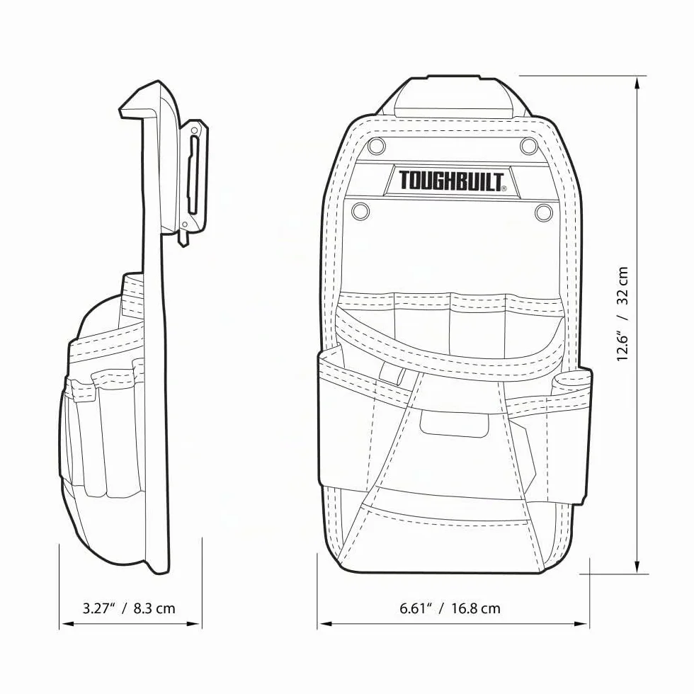ToughBuilt Bolsa para técnico ClipTech™ con bolsillos y bucle ajustable