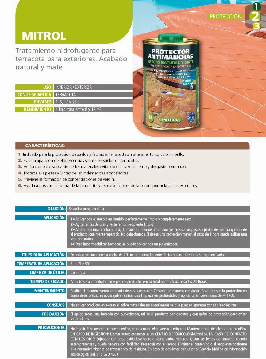 MONESTIR MITROL PROTECTOR ANTIMANCHA EXTERIORES EFECTO MATE 1L MONESTIR