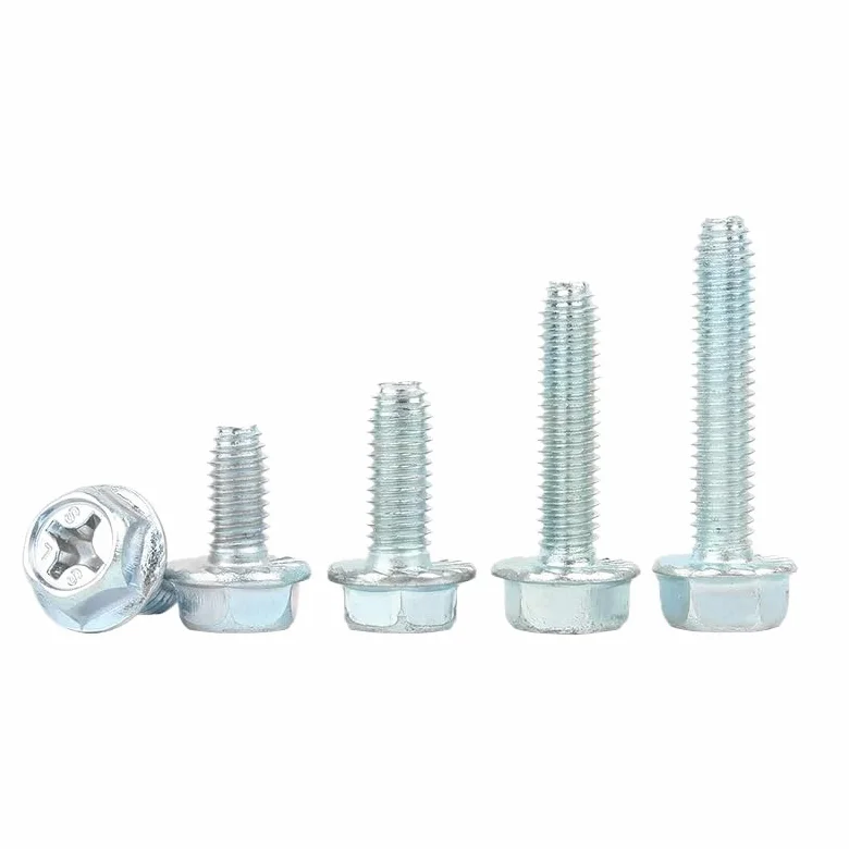 Tornillos de cabeza de brida hexagonal de acero galvanizado pernos m4 m5 m6 m8 (50,M6 x 16 mm, ajustados)