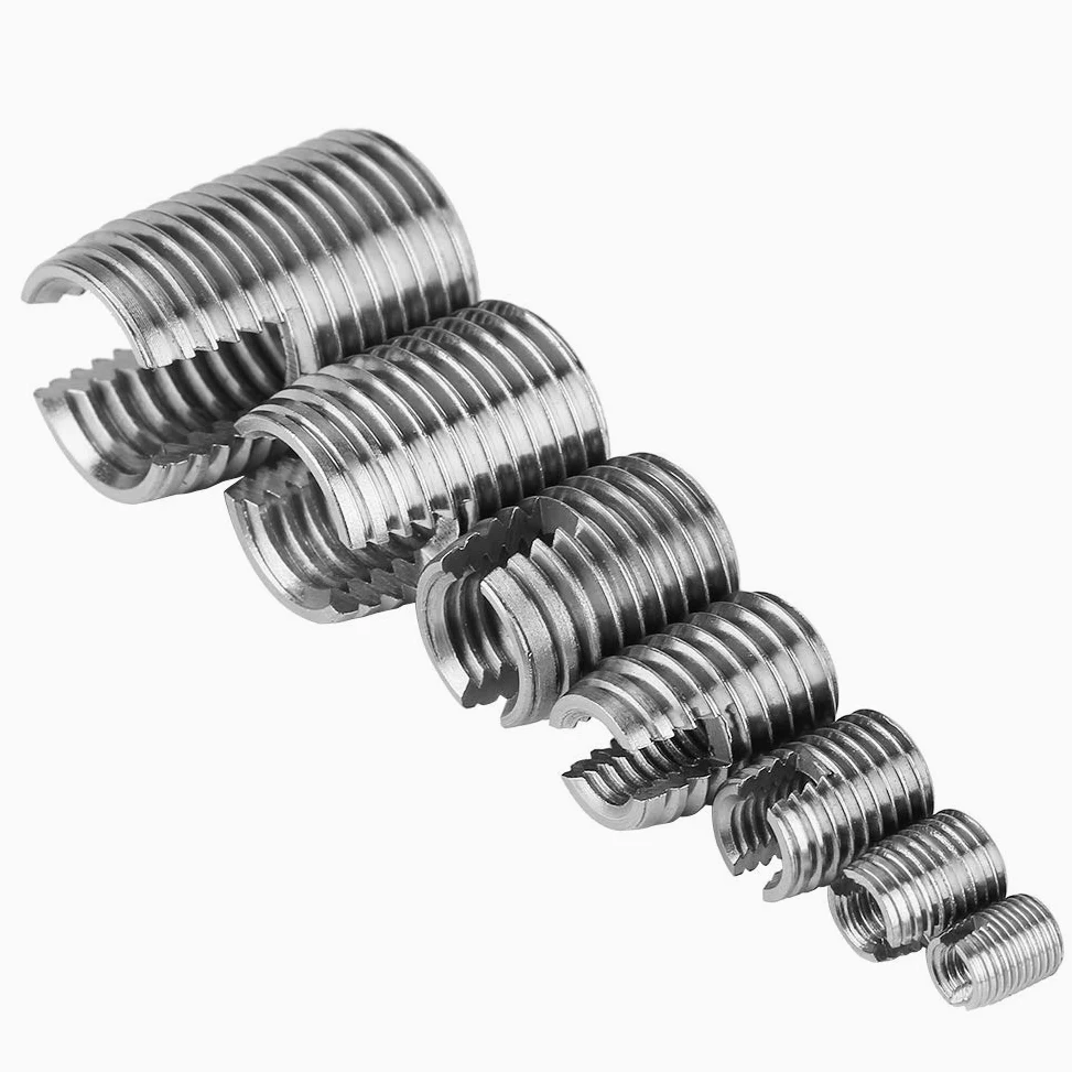 50 inserciones roscadas, inserto de rosca autorroscante, herramienta de reparación de refuerzo de rosca M3-M12, con cierta elasticidad, carga uniforme, evitar aflojar, para incrustaciones en plástico,