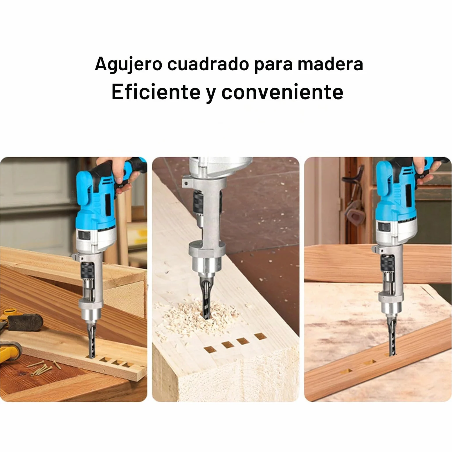 Adaptador de Broca de Agujero Cuadrado, Accesorio de Mortaja de Aleación de Aluminio, Soporte de Fijación de Taladro de Agujero Cuadrado para Carpintería para Máquinas de Mortaja