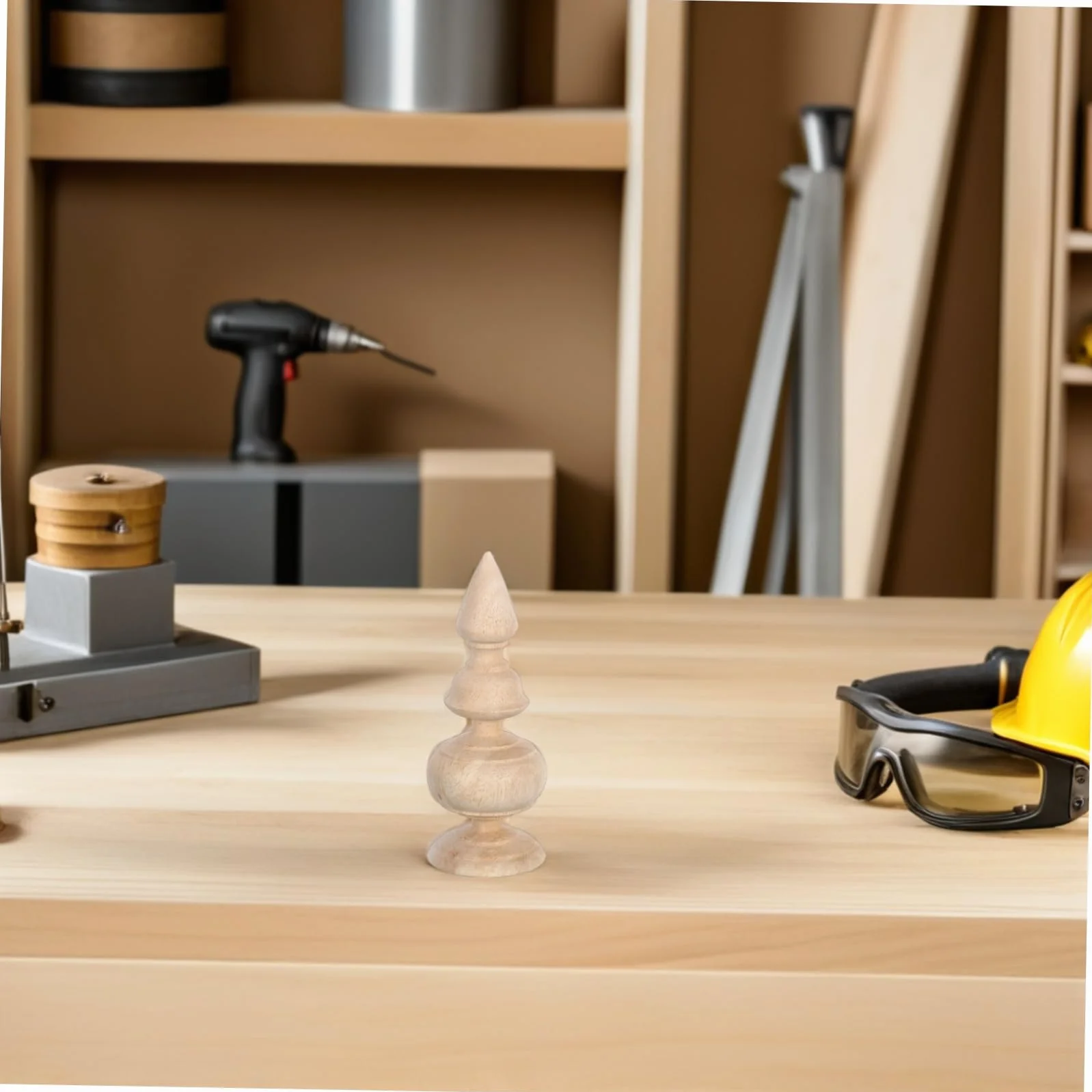 HOMSFOU Remates Decorativos y Barras de Cortina 2 Piezas de Madera sin Terminar Superficie Lisa y Tallado Fino para Postes de Cama para Decoración Interior DIY