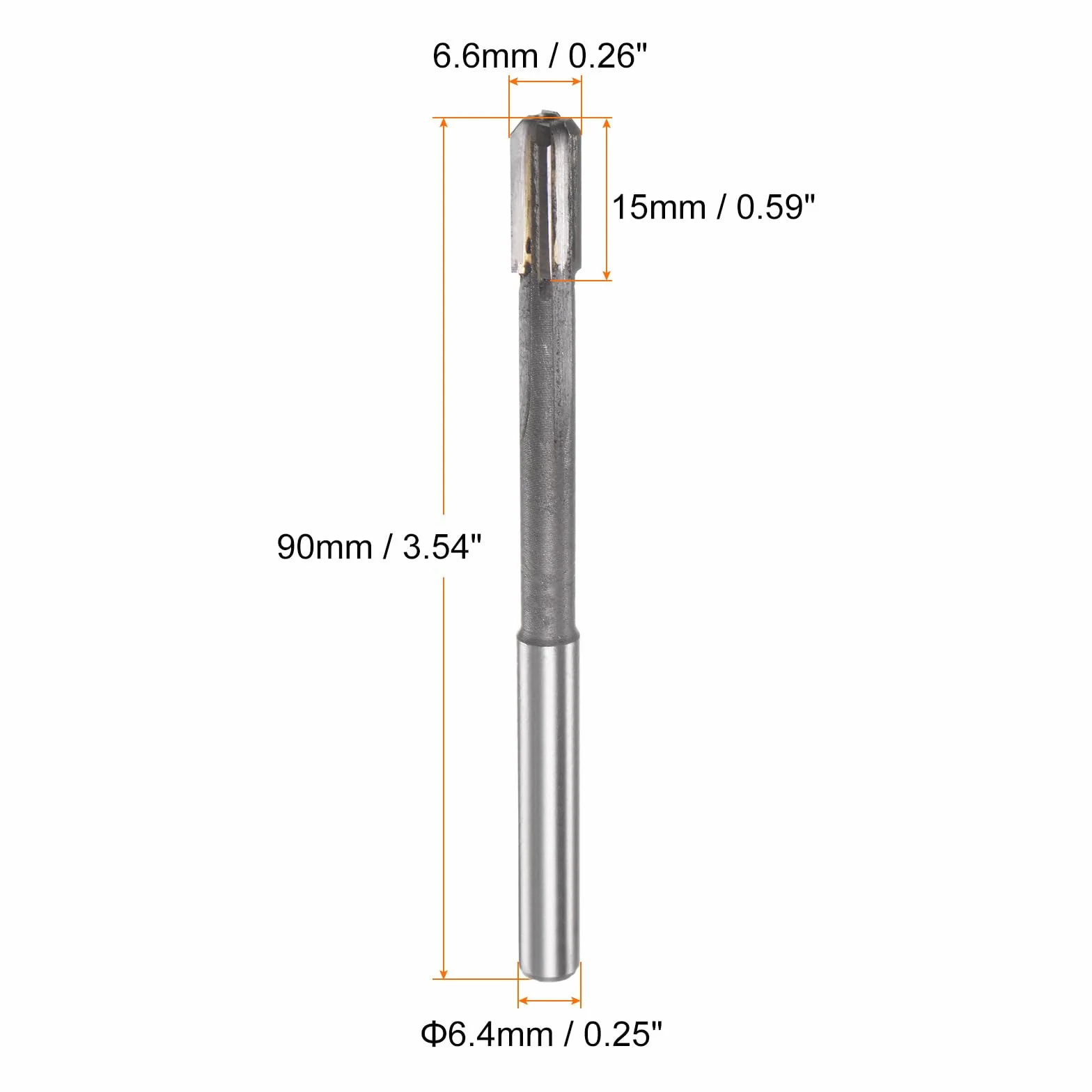 sourcing map Sujeción Escariador 6,6mm H7 C1/K30 Carburo Punta Precisión Rectas Flautas Redondo Vástago Torno Máquina Fresado Cortador