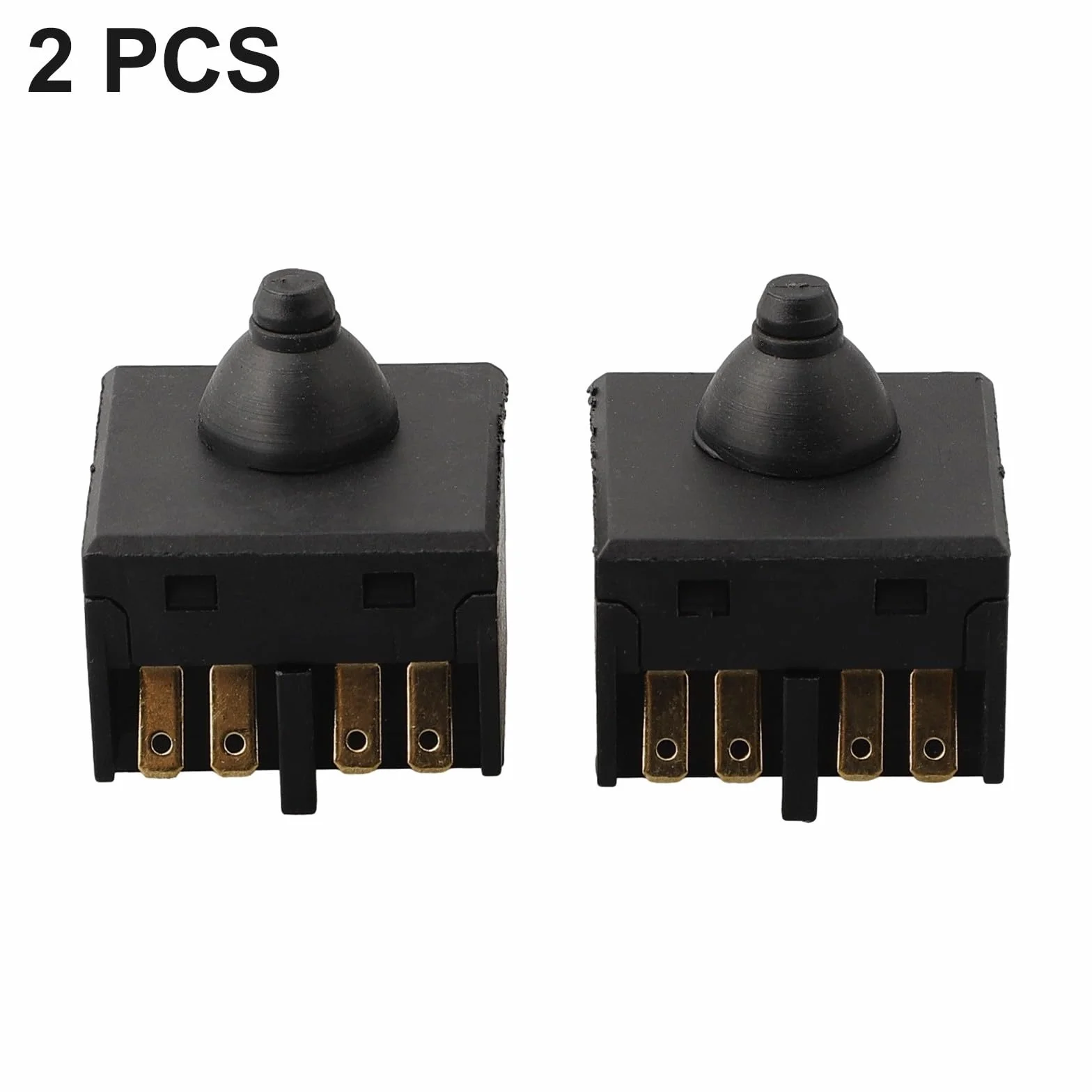 Sustitución de interruptor de botón pulsador para amoladora angular 100 pulidora, construcción de plástico y metal, tamaño de 2,5x2,5 cm, compatible con amoladora angular de 100 mm 4 pulgadas, juego