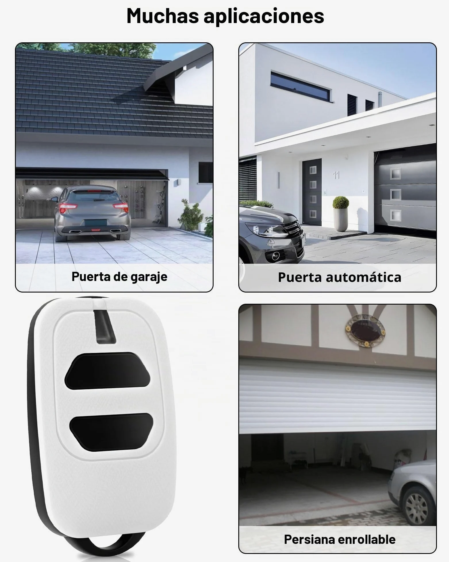 433,92 MHz - Puerta de control remoto para GTI4, GTI2, GT2/4, Mio TR2/4, Mio TR2N/4N, 2 canales, mando a distancia puerta, pitido puerta de garaje (2pcs-2botones)