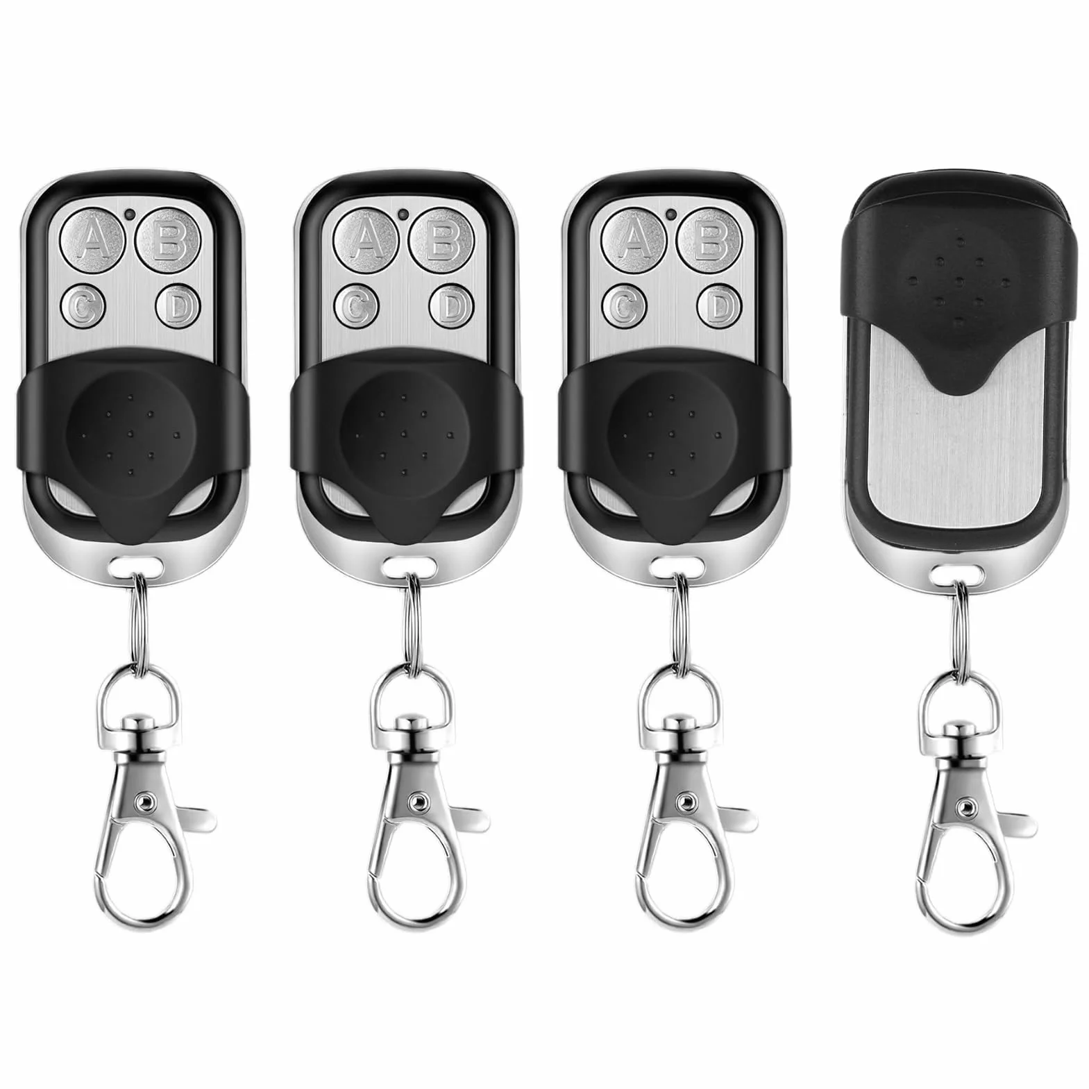 4 unidades de control remoto puerta 433.92 MHz, universal código rodante duplicador, control remoto de garaje inalámbrico de 4 botones para puerta de garaje eléctrica con tapa deslizante