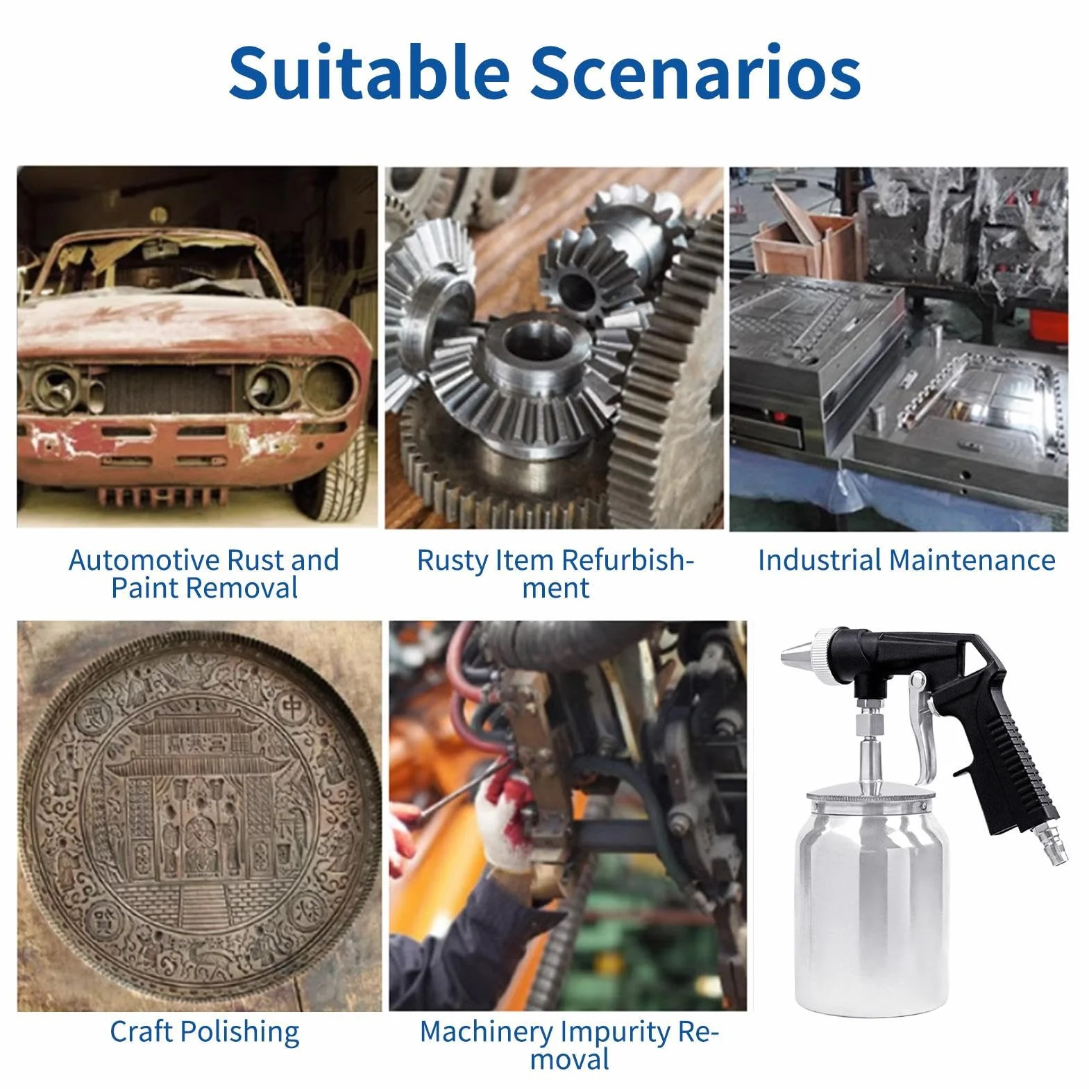 Herramienta de de de alta presión, herramientas de de con contenedor portátil, herramientas con eliminación de manchas de óxido y madera, accesorios para automóviles