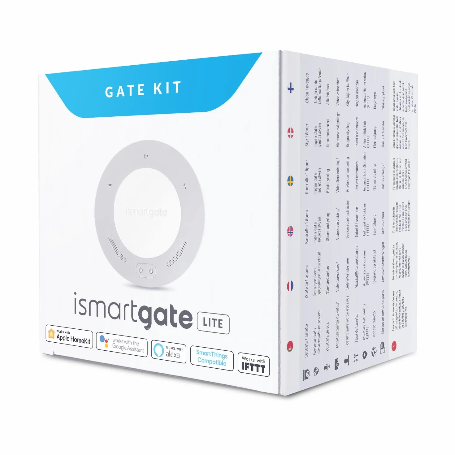 ismartgate LITE Abridor Inteligente de Puertas Remoto, Control por APP, Compatible con Apple Homekit, Amazon Alexa, Google Assistant e IFTTT. Compatible con todo tipo las Puertas. Sensor inalámbrico i