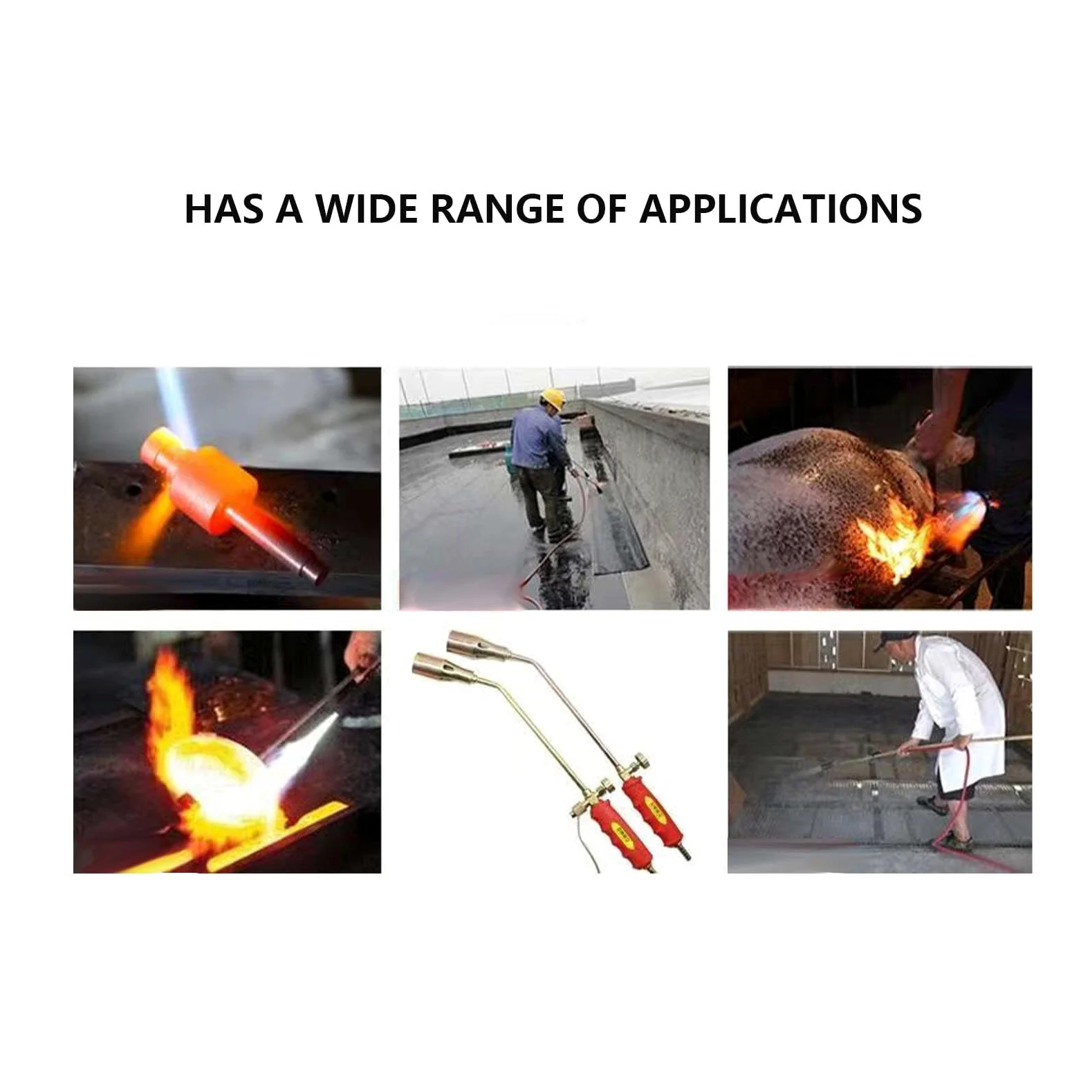 Kit Soplete Quemador Propano Industrial con Manguera 2m - Para Desbrozar, Soldar Chapa y Fundir Asfalto - Compatible con Bombonas Gas Propano (calibre 50)