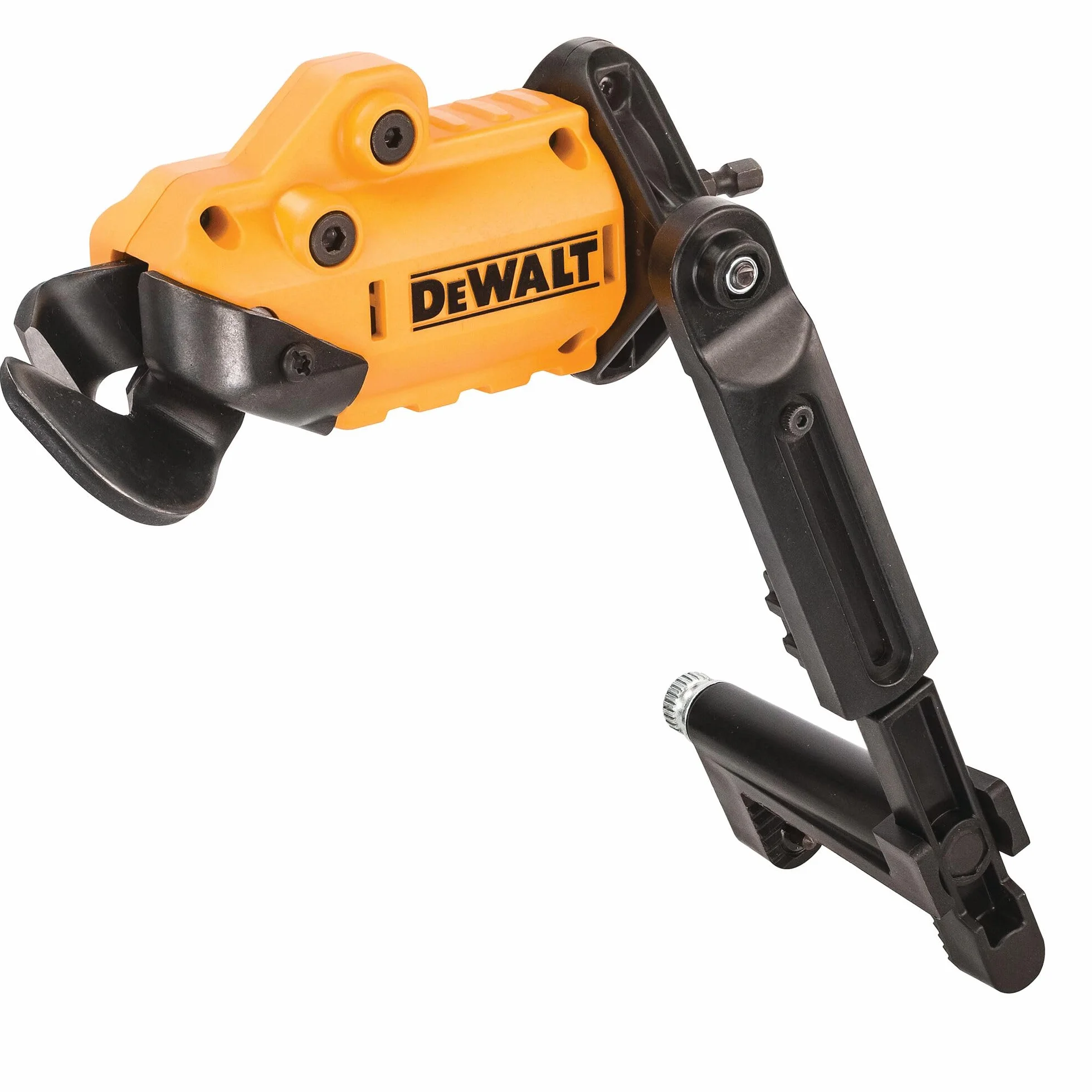 DEWALT DT70620-QZ - Cizalla para Atornilladores de Impacto con Cabezal Giratorio de 360° y Brazo Extensible - Corta Metal hasta 1.3mm