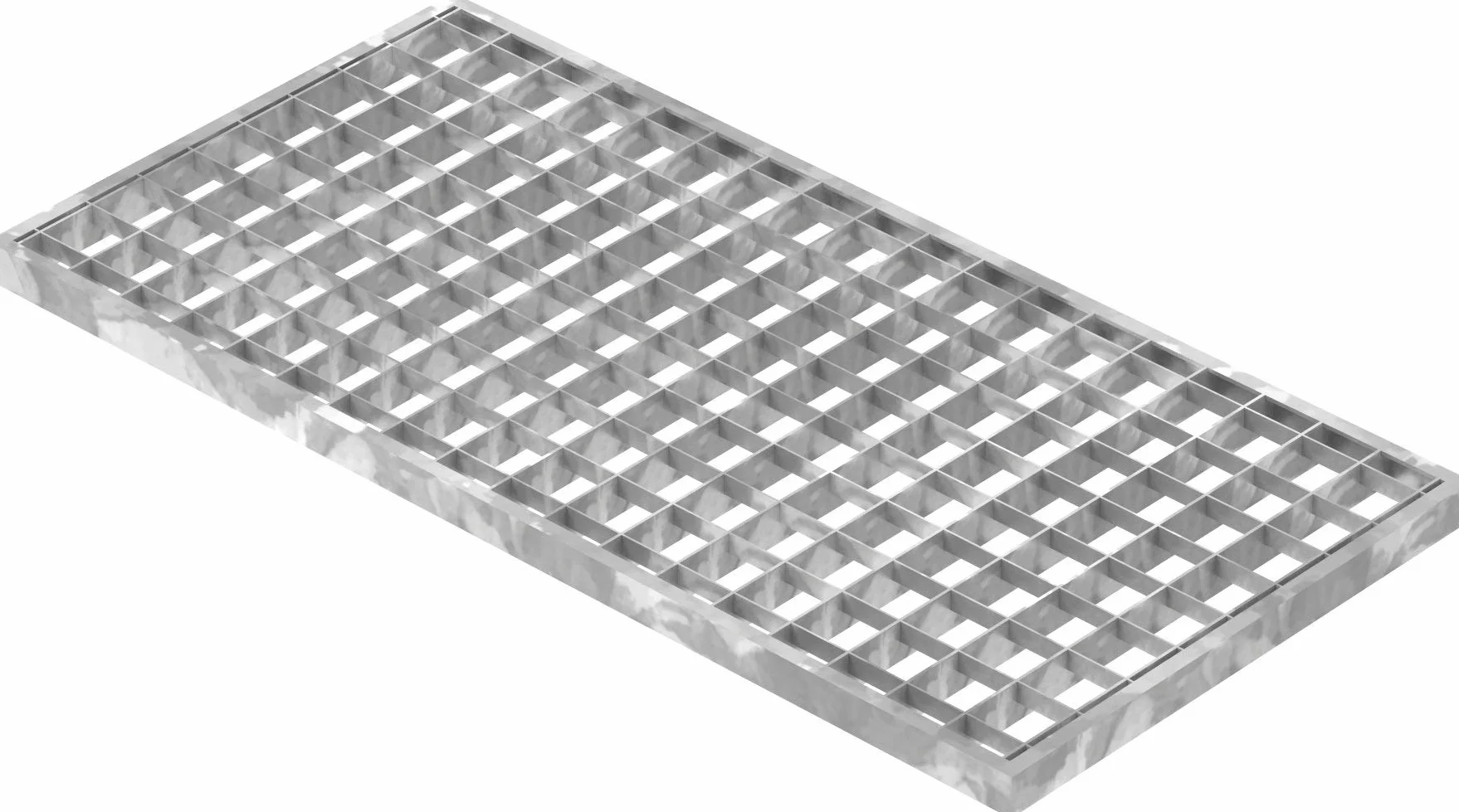 Fenau | Rejilla de acero piso Dimensiones: 290 x 590 x 20 mm - MW: 30 mm / 30 mm (galvanizado en caliente) (Apto para marco: Fenau 300 x 600 x 23 mm)