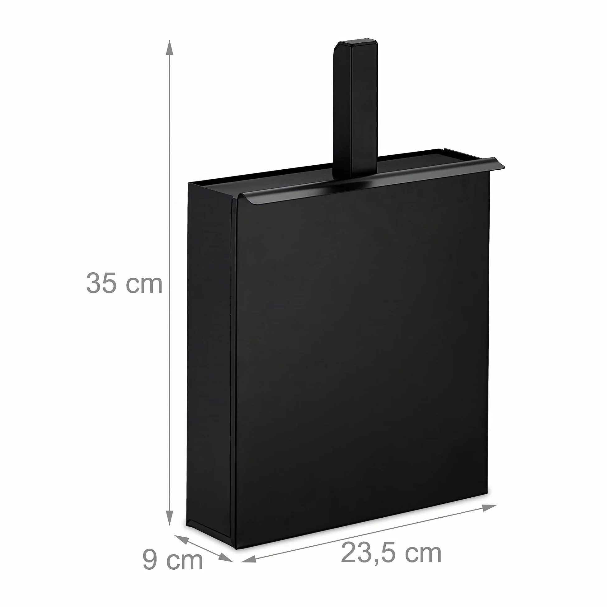 Relaxdays Caja Carbón con Recogedor, Contenedor Cenizas Chimenea, Barbacoa, Estufa, Caja y Pala Tapa para Cenizas, Negro
