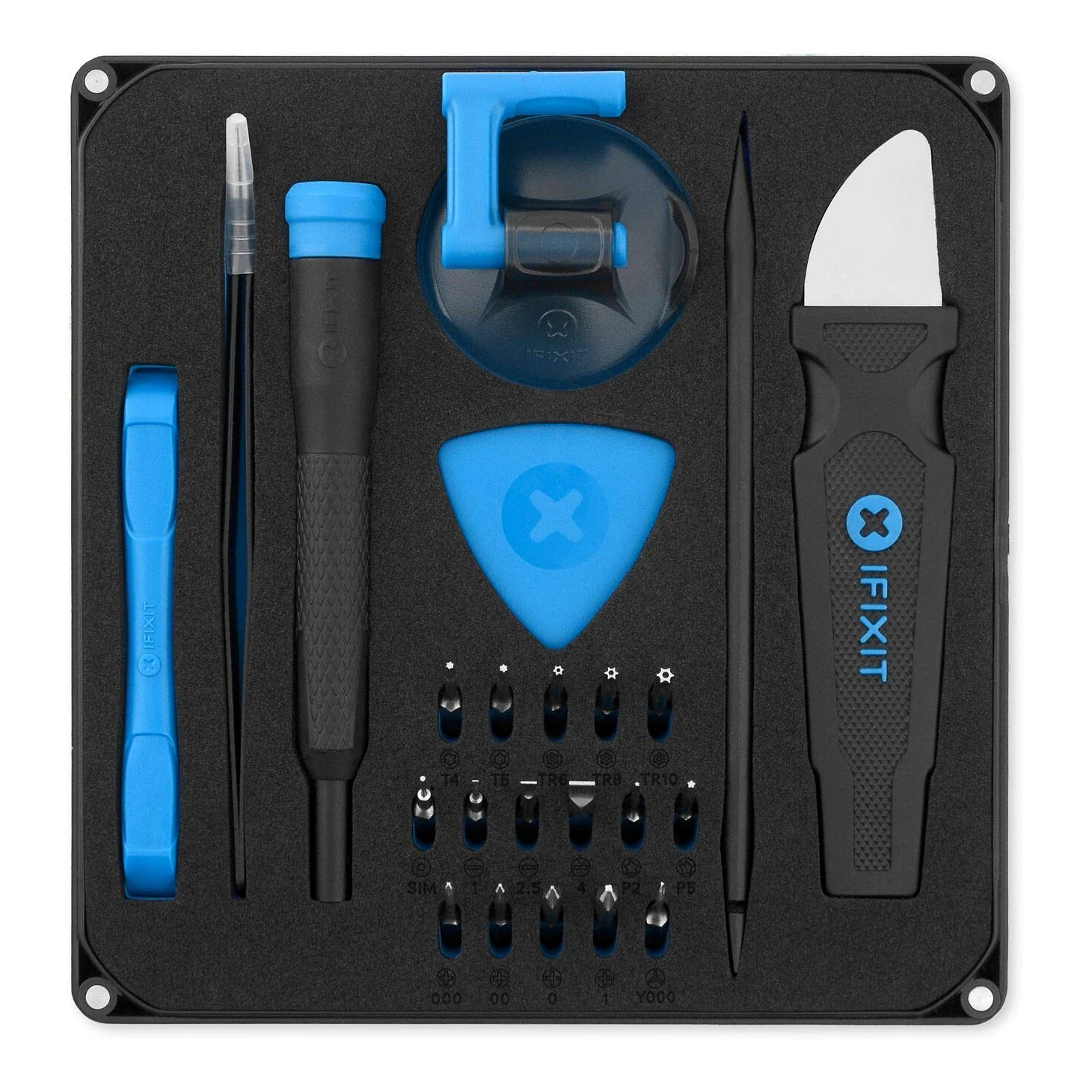 iFixit Essential Electronics Toolkit, Juego de herramientas con 16 puntas de precisión (4 mm) y mango destornillador para reparar moviles, consolas