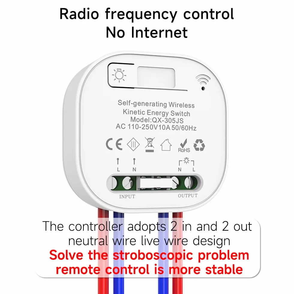 220v interruptores inalambricos autoalimentado cinetico interruptor sin cable sin bateria rf interruptor remoto pulsador inalambrico conmutador luz inalambrico para iluminacion del hogar