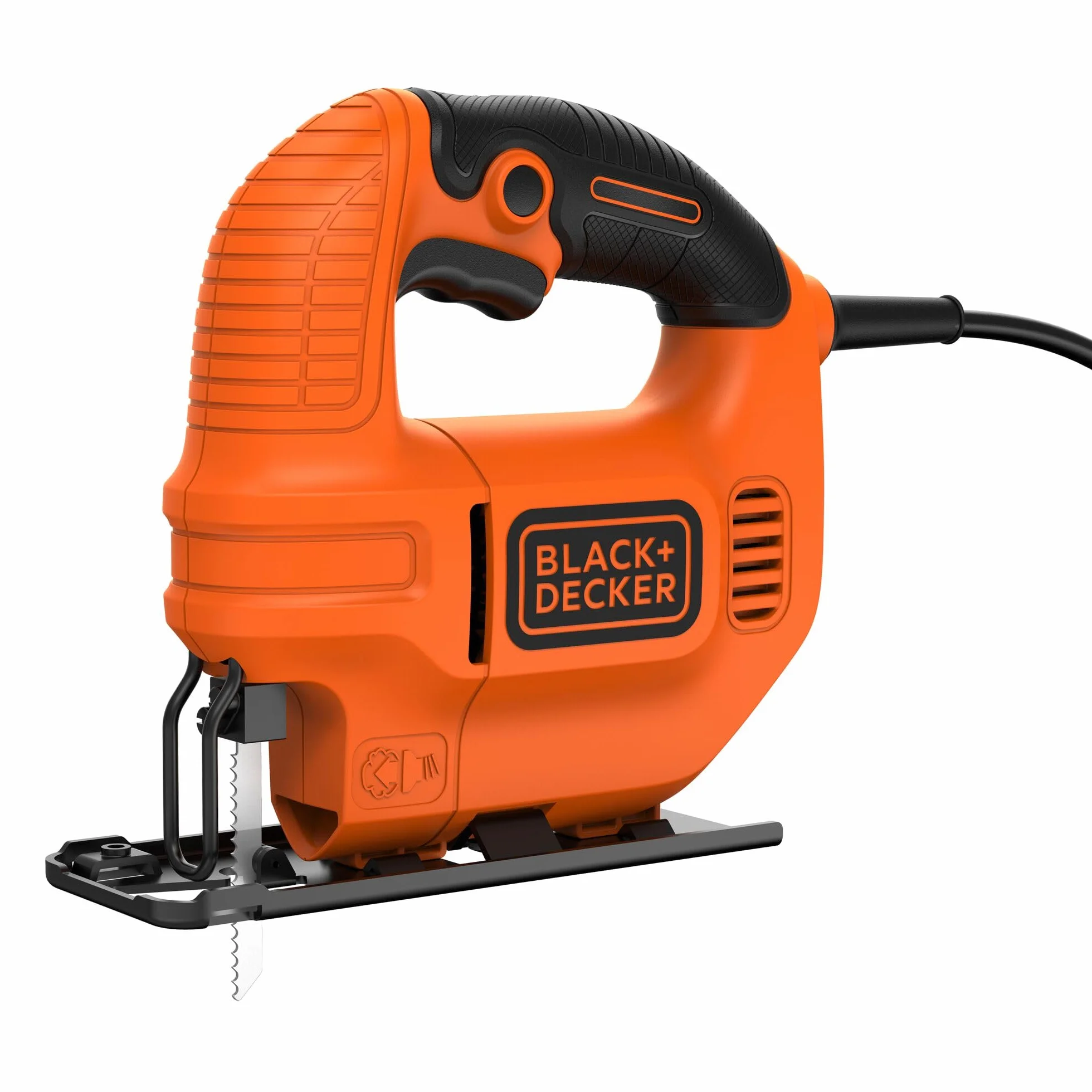 BLACK+DECKER Sierra de calar 400W, 3000 rpm con corte en bisel 0-45° y soplador de polvo, hoja incluida, KS501-QS