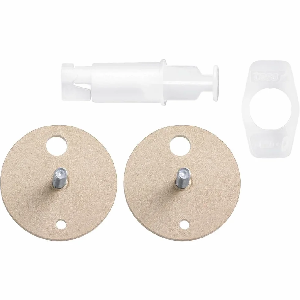 tesa Adaptador POWER.KIT BK43,2, repuesto autoadhesivo, placa metálica, Ø 34mm, altura 16mm, longitud tornillo 12mm