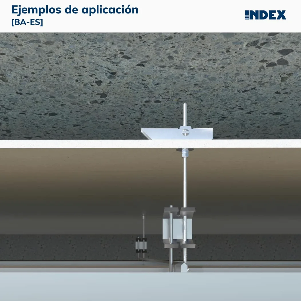 INDEX Fixing Systems BAESM06 [ [BA-ES] Basculante por gravedad para la fijación de elementos ligeros en falsos techos/GRAVITEX. Espiga (M6 Ø16), diámetro de 16 mm, Set de 50 Piezas