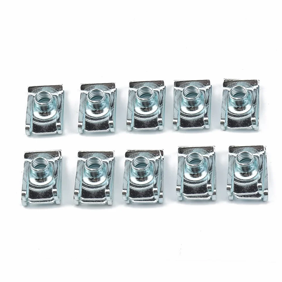 Tuerca de Clip de Rosca M8, 10 Unidades - M4, M5, M6, M8 - Chapa de Acero Inoxidable, Tipo U, Clips de Sujeción, Panel, Chapa - Para Coche, Moto