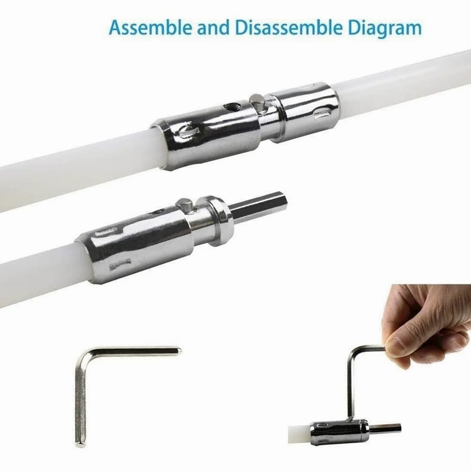 Kit De Cepillos For Chimeneas, 100 Mm De Diámetro, For Tubos De Estufa, Deshollinador, Limpieza, 9 Varillas De 410 Mm For Ventilación De Secadoras De Chimenea(15 Rods,610mm)