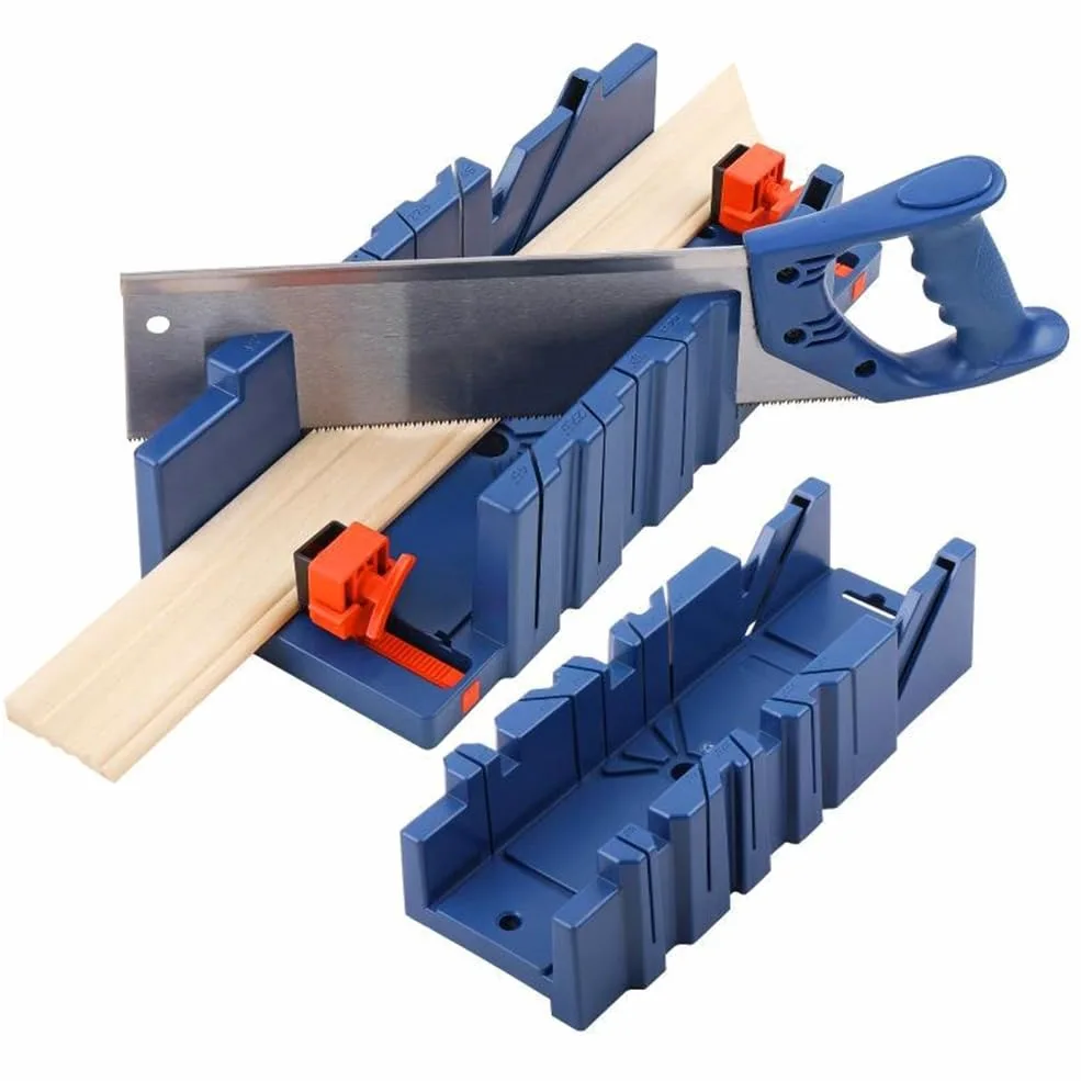 Cabinas para Ingletadora, Caja de Ingletadora con SujecióN para Corte de Madera, Herramienta de Corte en áNgulo Oblicuo de Yeso para Madera S