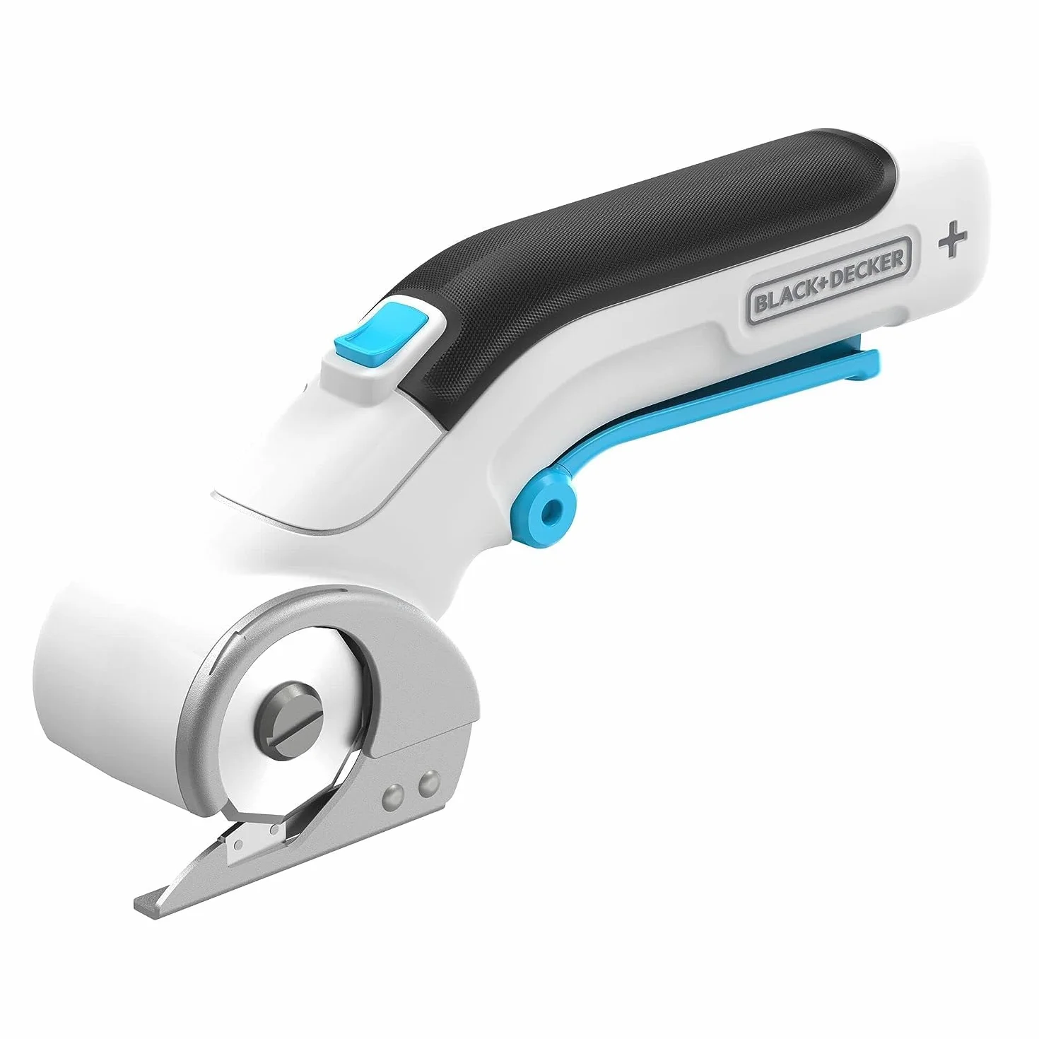 Black+Decker BCRC115-XJ - Cúter Circular 3,6v, Gatillo extralargo, Luz LED, Diseño ultra-ergonómico, Batería 1,5Ah, Carga USB, Incluye 1 hoja de corte, Multicolor