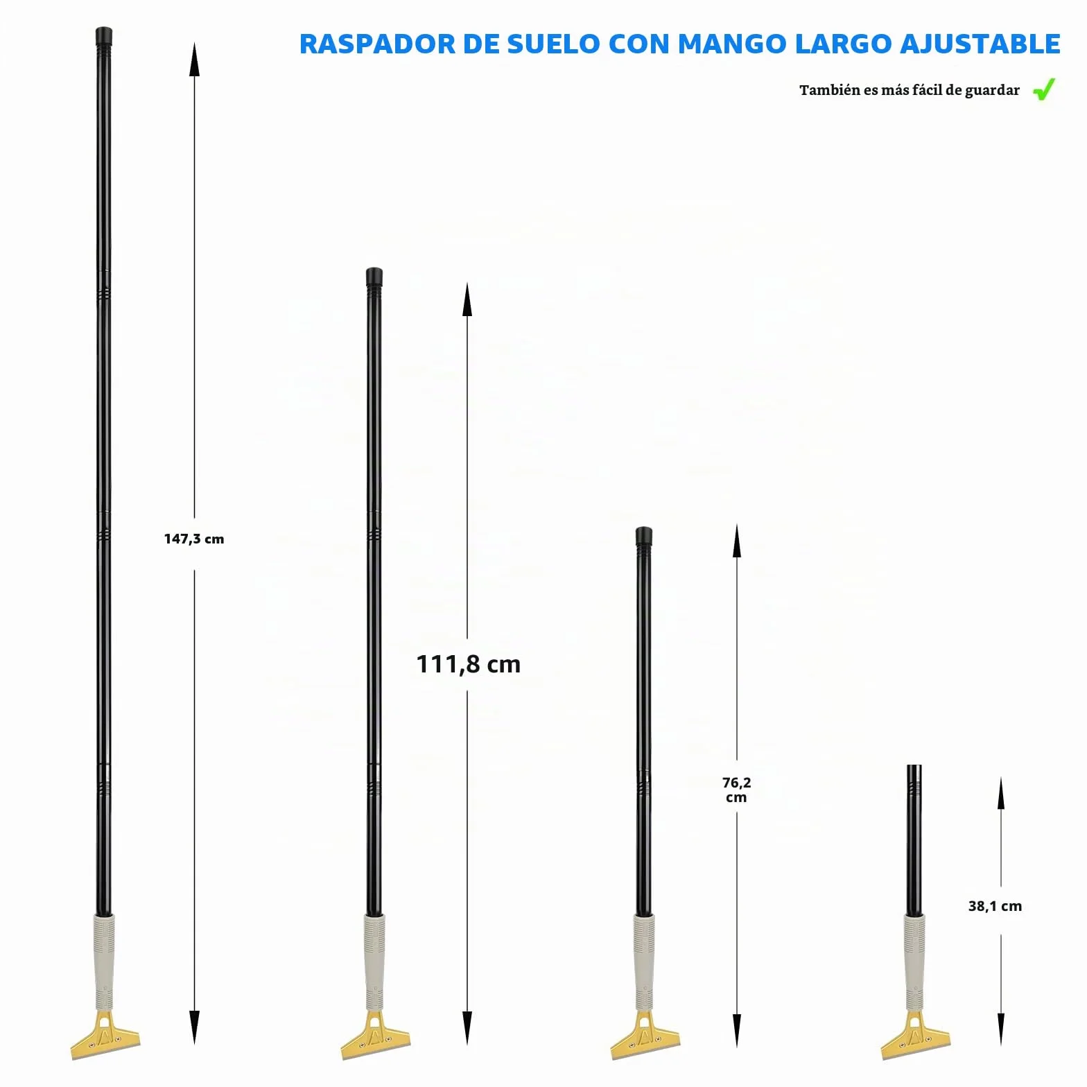 EHDIS Rasqueta Suelo Kit - Rascador con asa Larga(15inch-58inch), Rasqueta vitrocerámica, Guantes, Rasquetas para Ventana de Vidrio, Cocina, Estufa en El Hogar, Limpieza de Paredes