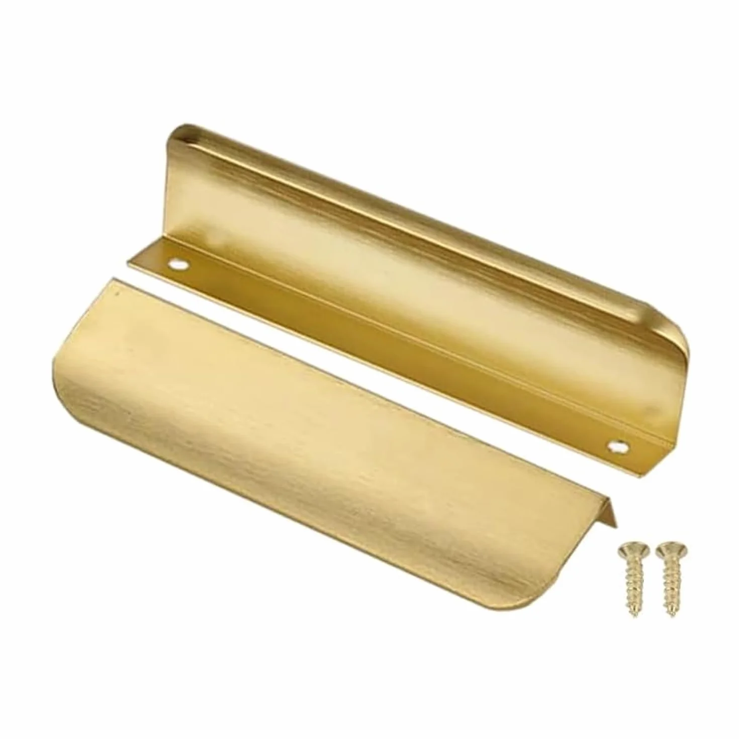10 Piezas Tiradores de puerta ocultos,de aleación de aluminio, para armarios, puertas, cajones, color dorado, longitud total 300 mm