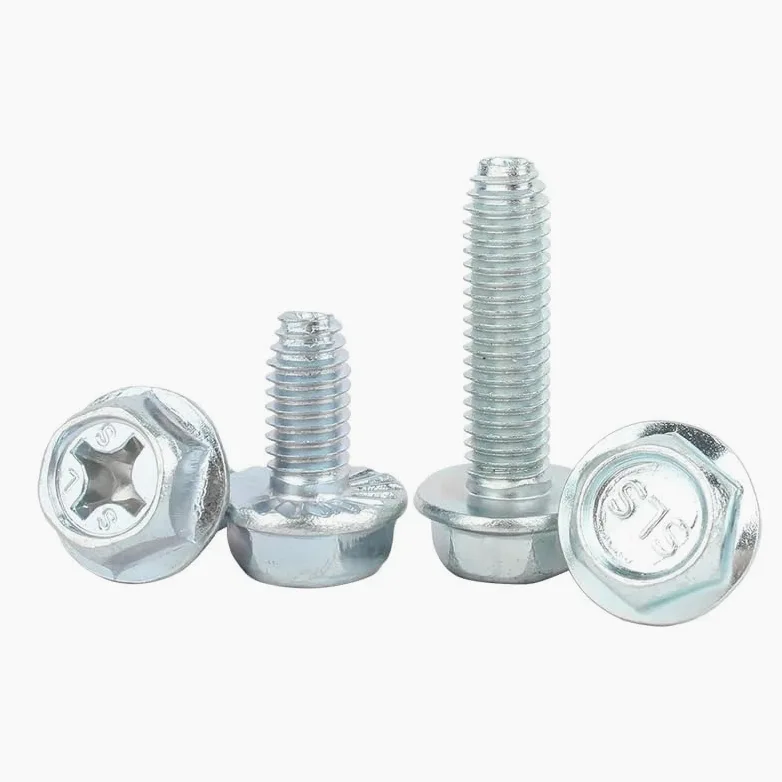 Tornillos de cabeza de brida hexagonal de acero galvanizado pernos m4 m5 m6 m8 (50,M6 x 16 mm, ajustados)