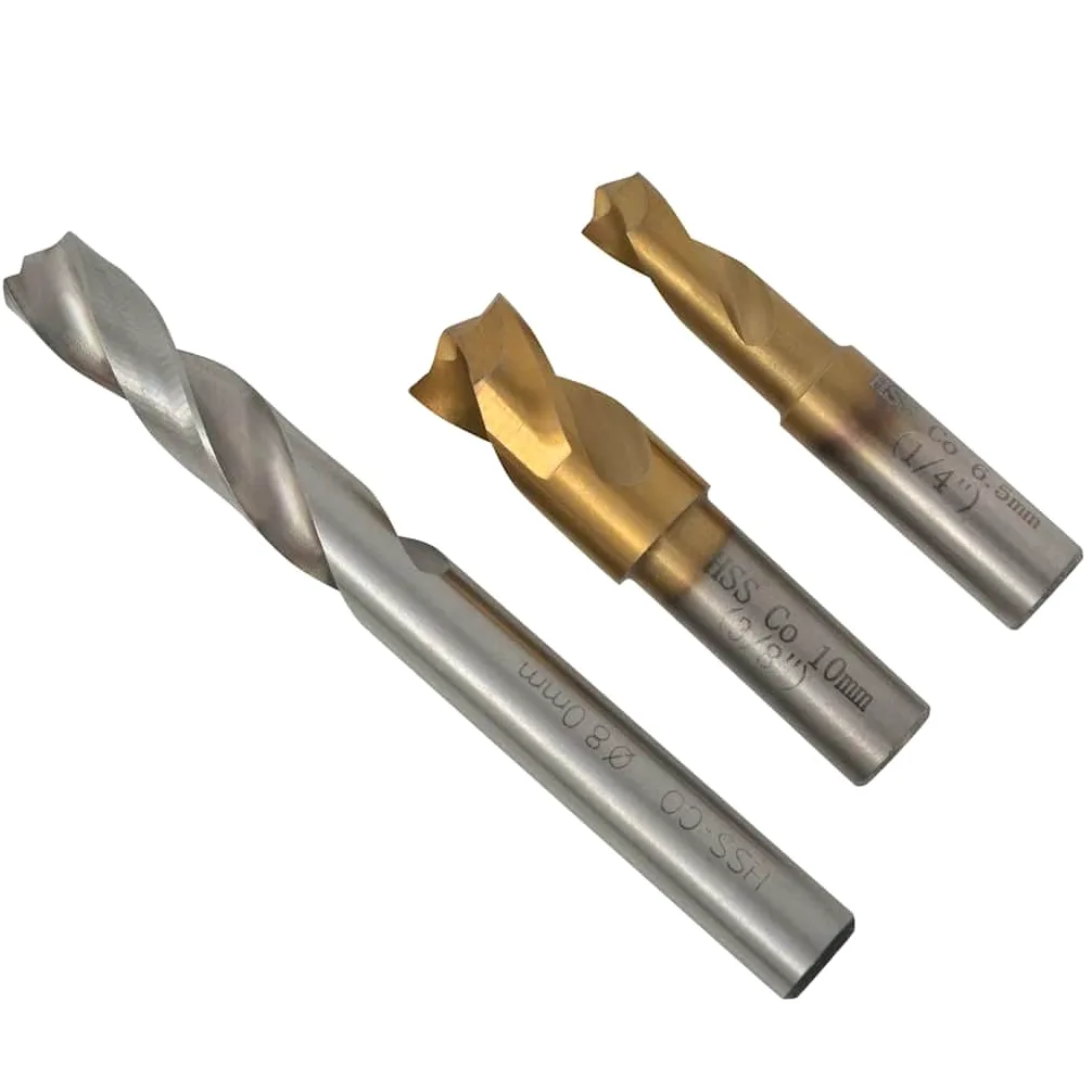 Juego de 4 brocas HSS, diámetro de broca de 6,5 a 10 mm, incluye caja robusta, ideal para reparación, montaje, taller, herramienta de mano universal para coche, coche, bicicleta