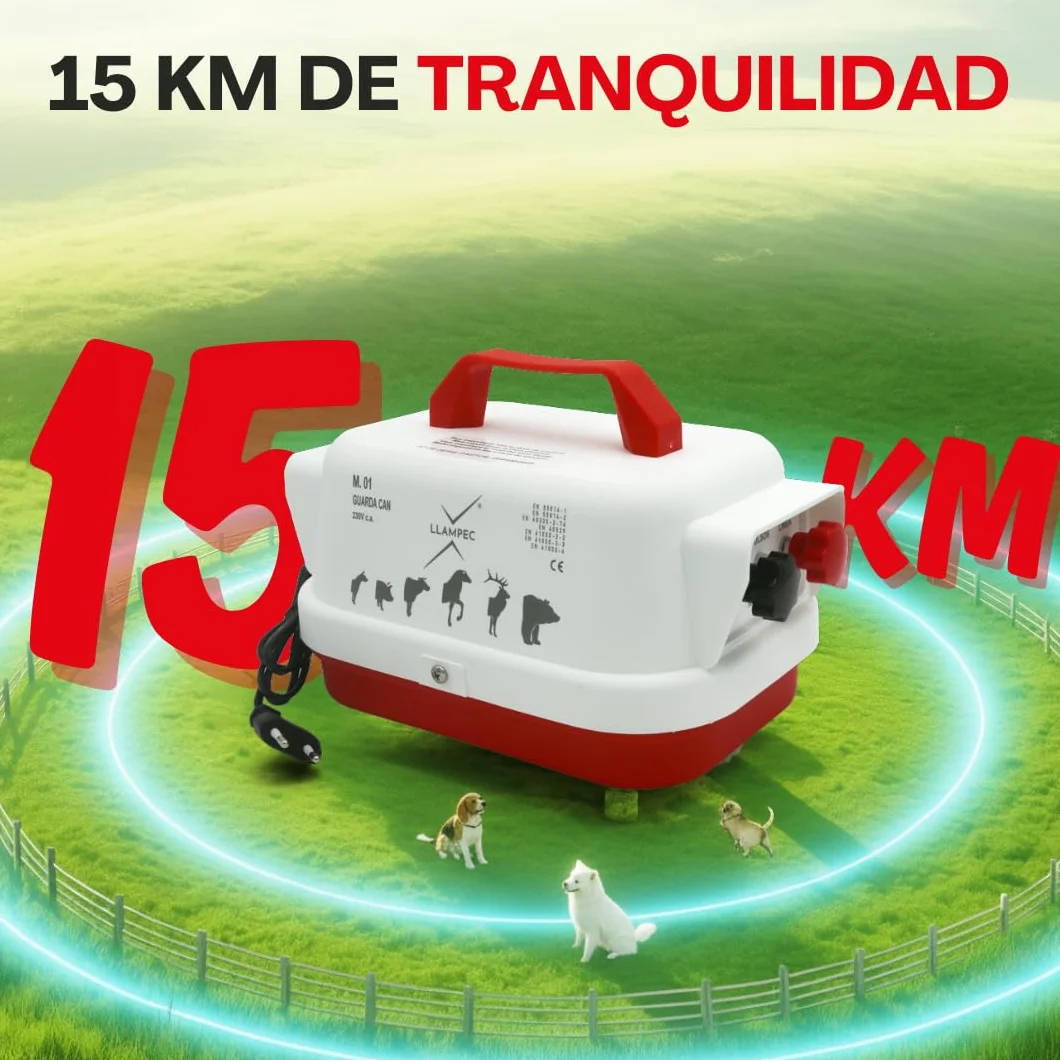 Pastor Eléctrico Guarda Can 230V 2,5J 9000V 15km Cerca Eléctrica Perros Caballos Cerdos Vacas