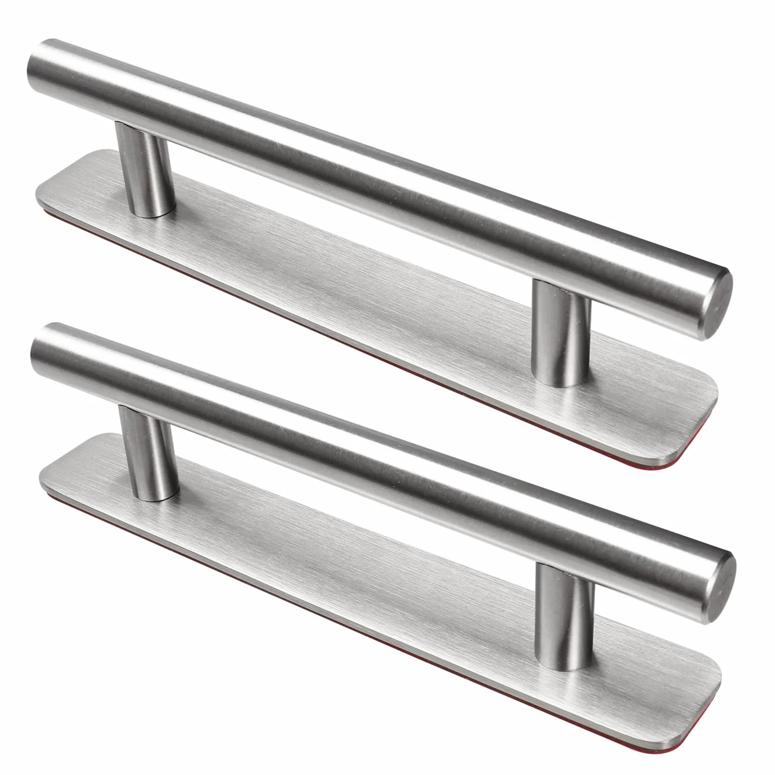 Tiradores Armarios 2 Piezas, Tiradores Cajones de Acero Inoxidable, Tiradore Cocina 148mm, Manija Autoadhesiva para Muebles Puerta y Ventana Baños, Plateados