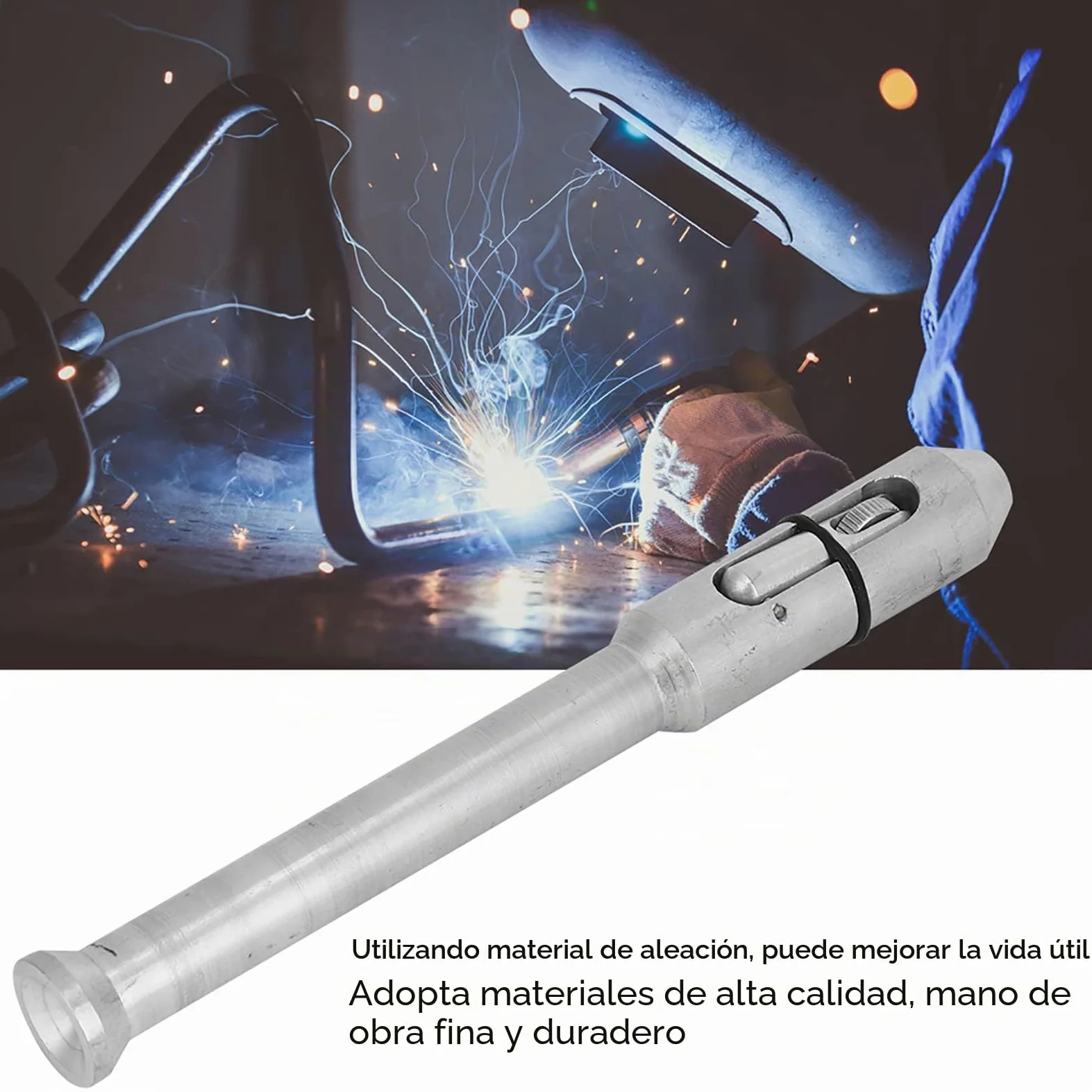 Pluma Soldadura TIG 1.0-3.2 mm, Soporte Varilla Soldadura Accesorios TIG, Alimentador Dedos para Equipo Soldadura, Herramienta Aleación Blanca Plateada, Accesorios para Varilla de Soldadura