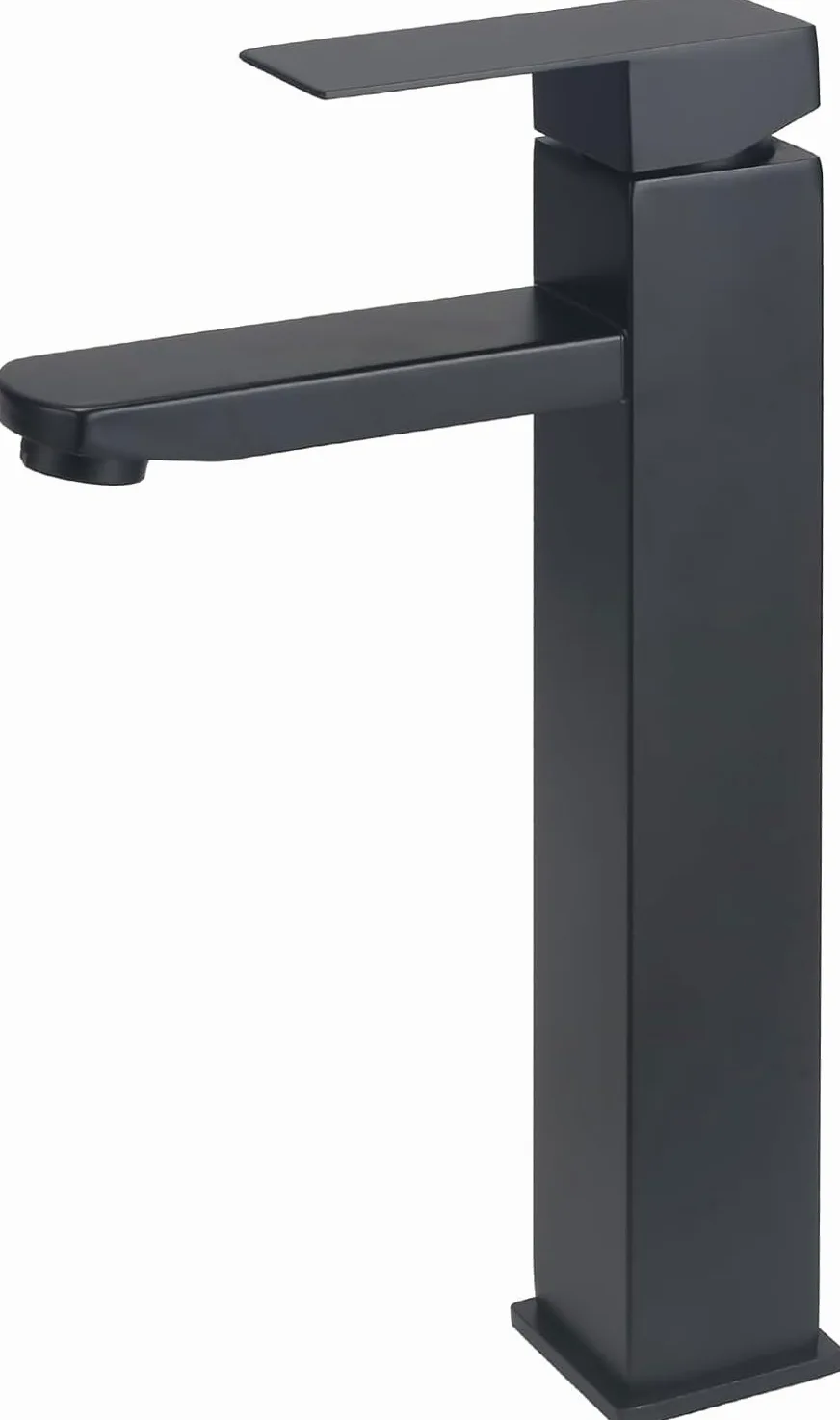 Grifo Lavabo Alto Grifo Baño Grifo Monomando Lavabo con Altura de Salida de 215 MM Grifo Lavabo Negro Acero Inoxidable con Cartuchos Cerámicos para Agua Caliente y Fría Negro