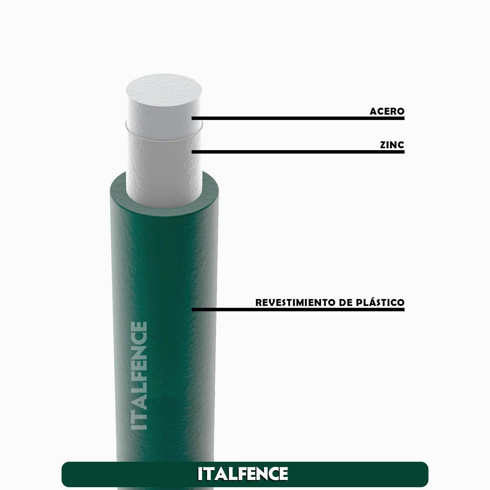 Alambre de hierro Ø3,20mm para tensión plastificado verde, 100m
