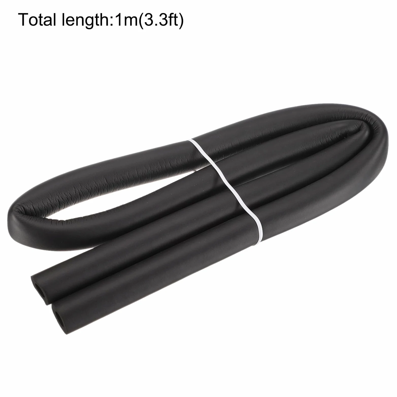 sourcing map Tubo de espuma para soporte de agarre de mango, 16 mm de diámetro interior, 26 mm de diámetro exterior, 1 m de longitud, color negro