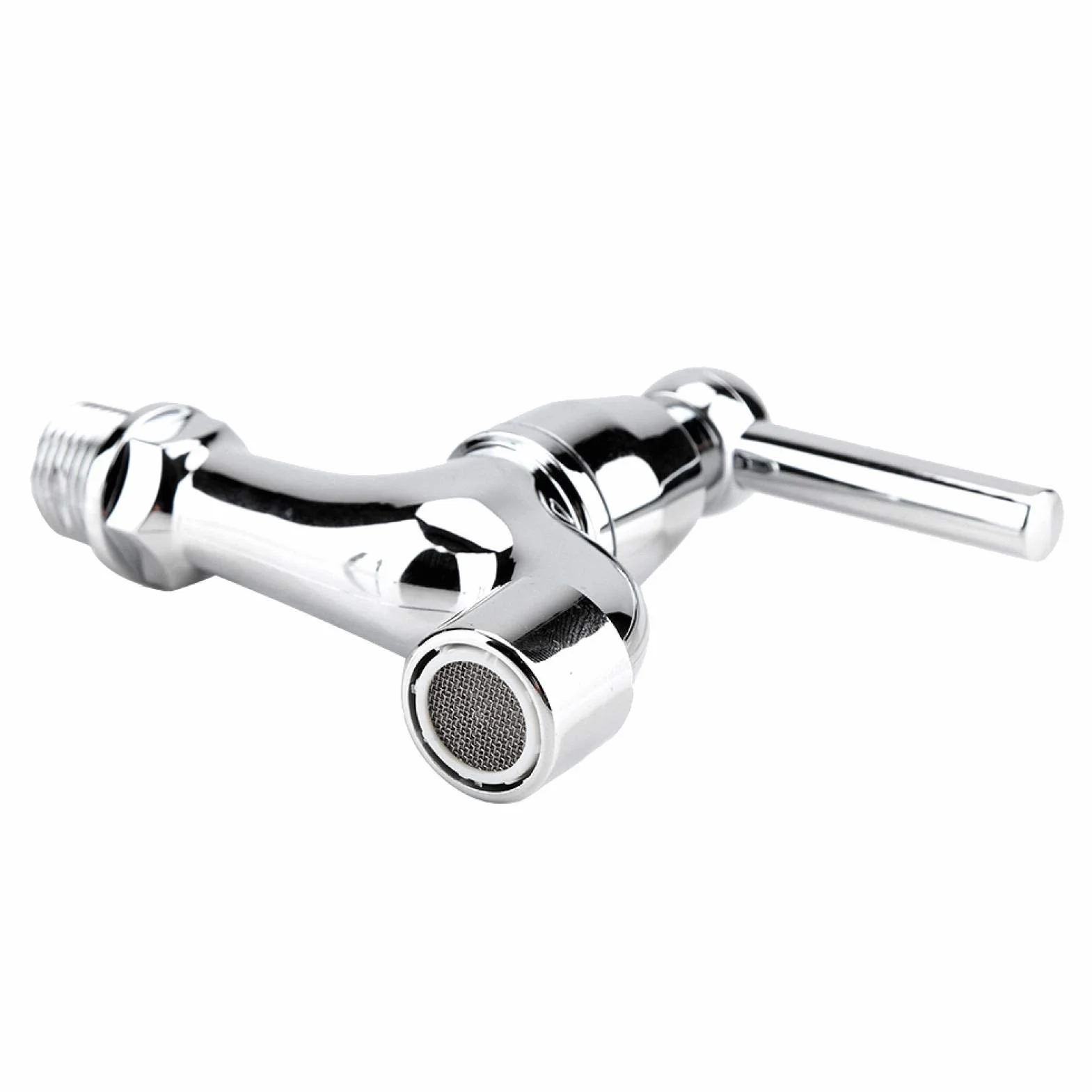 EBTOOLS Grifo de Lavabo Montado en la Pared, Grifo de Lavadora de Agua Fría, Monomando, Cromado, Plateado, Perfecto para Cocina y Baño