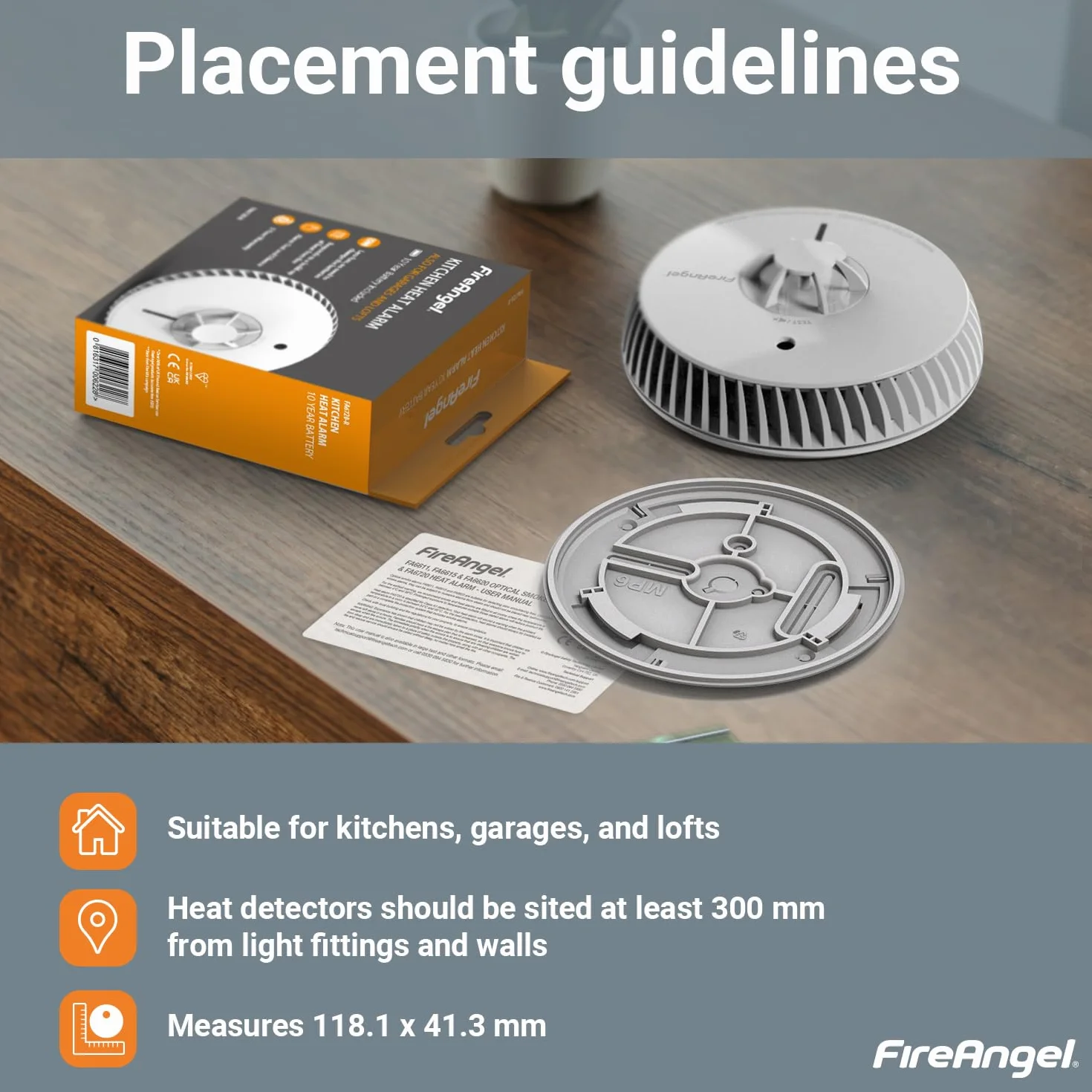 FireAngel FA6720-R Detector de Calor para Cocina con batería sellada de 10 años Blanco