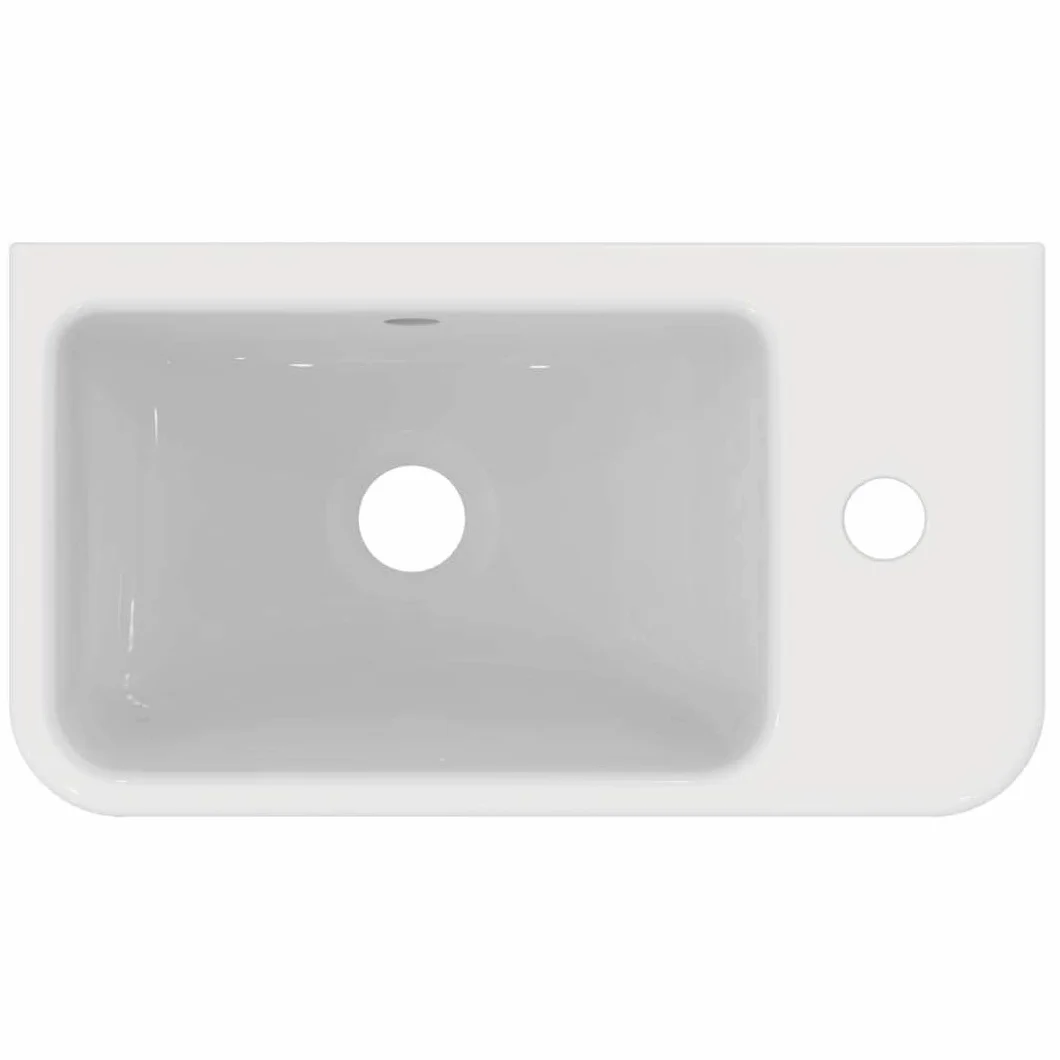 Ideal Standard - i.life S Lavamanos de 45 cm con poca profundidad a solo 25 cm. Columna para comprar por separado. Blanco