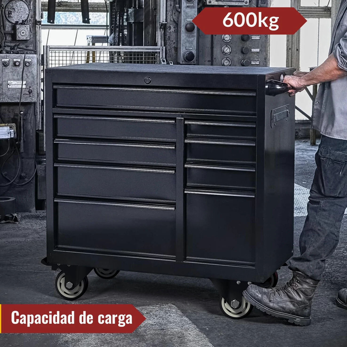 Ruedas Giratorias 100 mm - Ruedas para muebles pesados - Capacidad máxima de carga 600 kg (2 con freno y 2 sin freno)