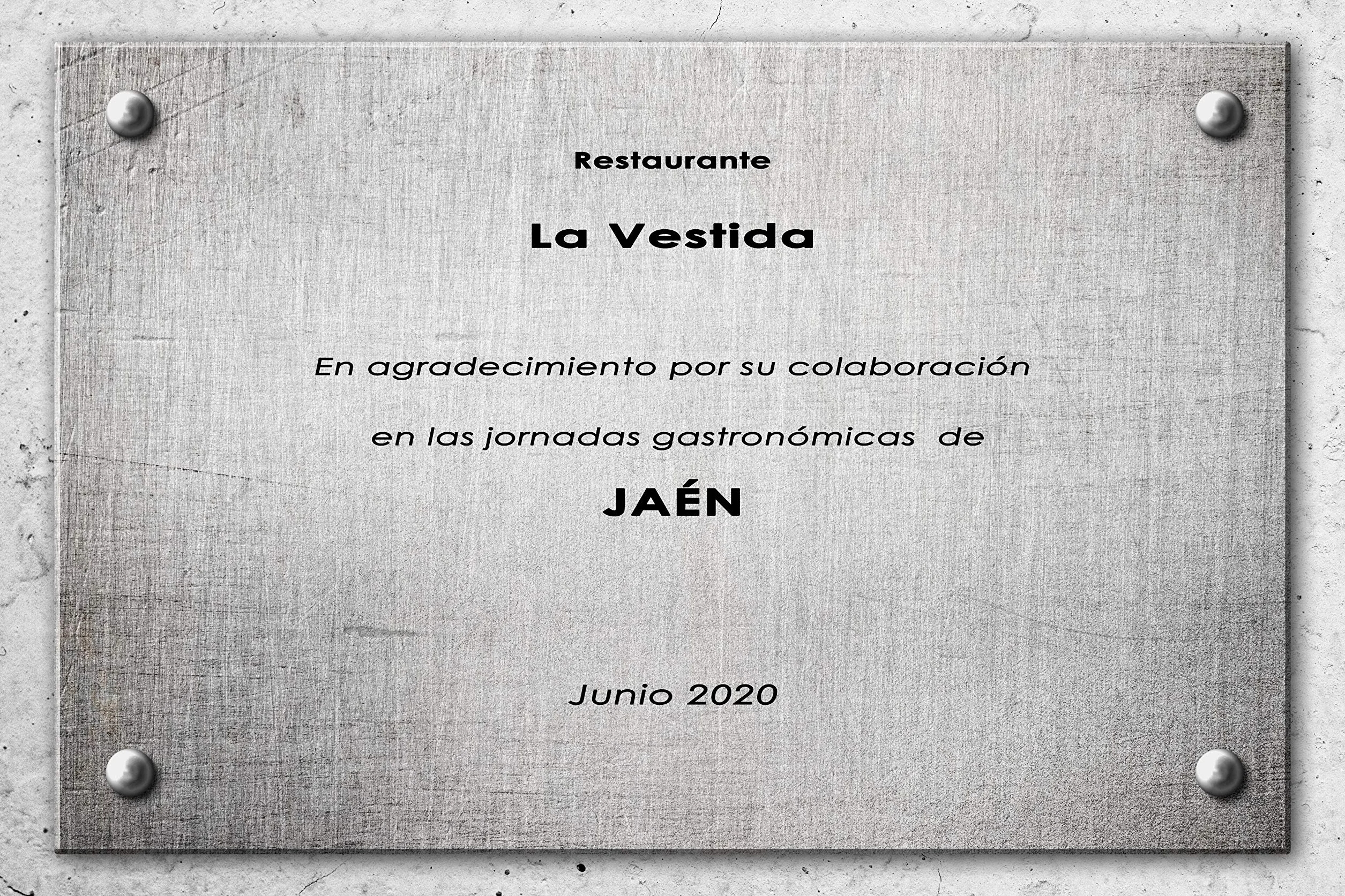 Placa Conmemorativa de aluminio personalizada 18,00 cm x 13,00 cm | Especial Conmemoraciones y Homenajes | Aluminio 3 mm resistente