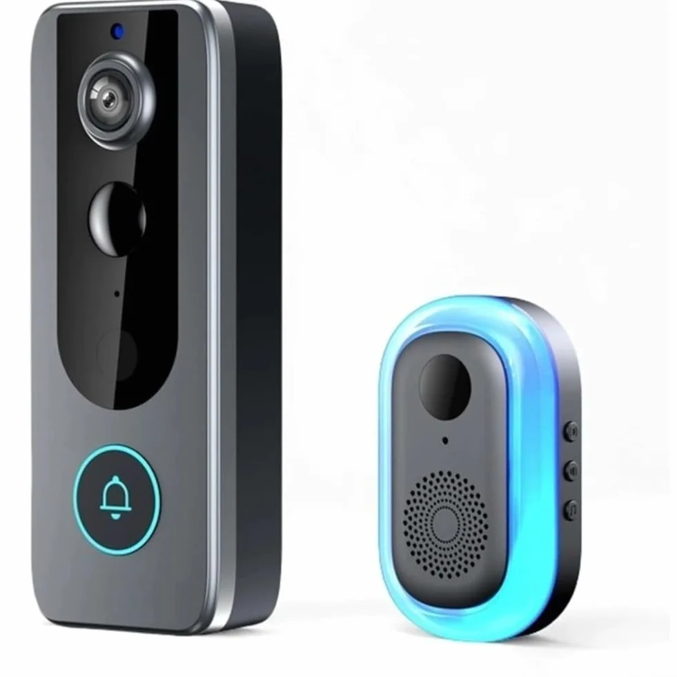Timbre inalámbrico inteligente con video para timbre TUYA WiFi, video HD 720P, audio bidireccional, detección de movimiento, recargable por USB-C