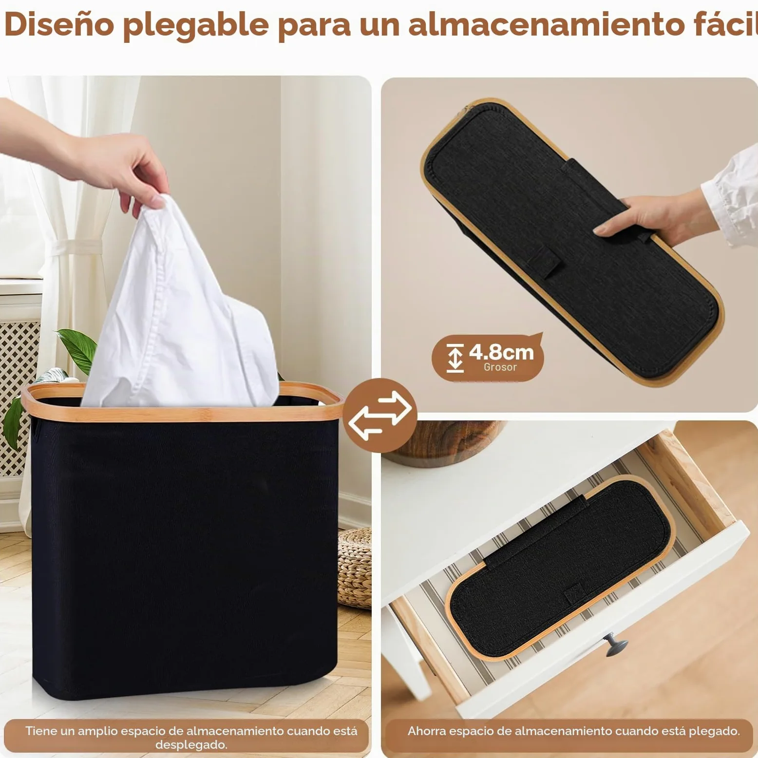 28L Cesta de Almacenamiento de Papel Higiénico de 9~12 Rollos, Organizador de Baño Plegable Impermeable, Almacenaje Papel Higienico para Baño con Tapa para Baño y Hogar (Negro)